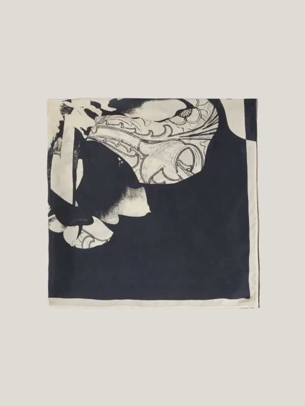 Collage Silk Twill Scarf | Monochrome sold by Jigsaw
