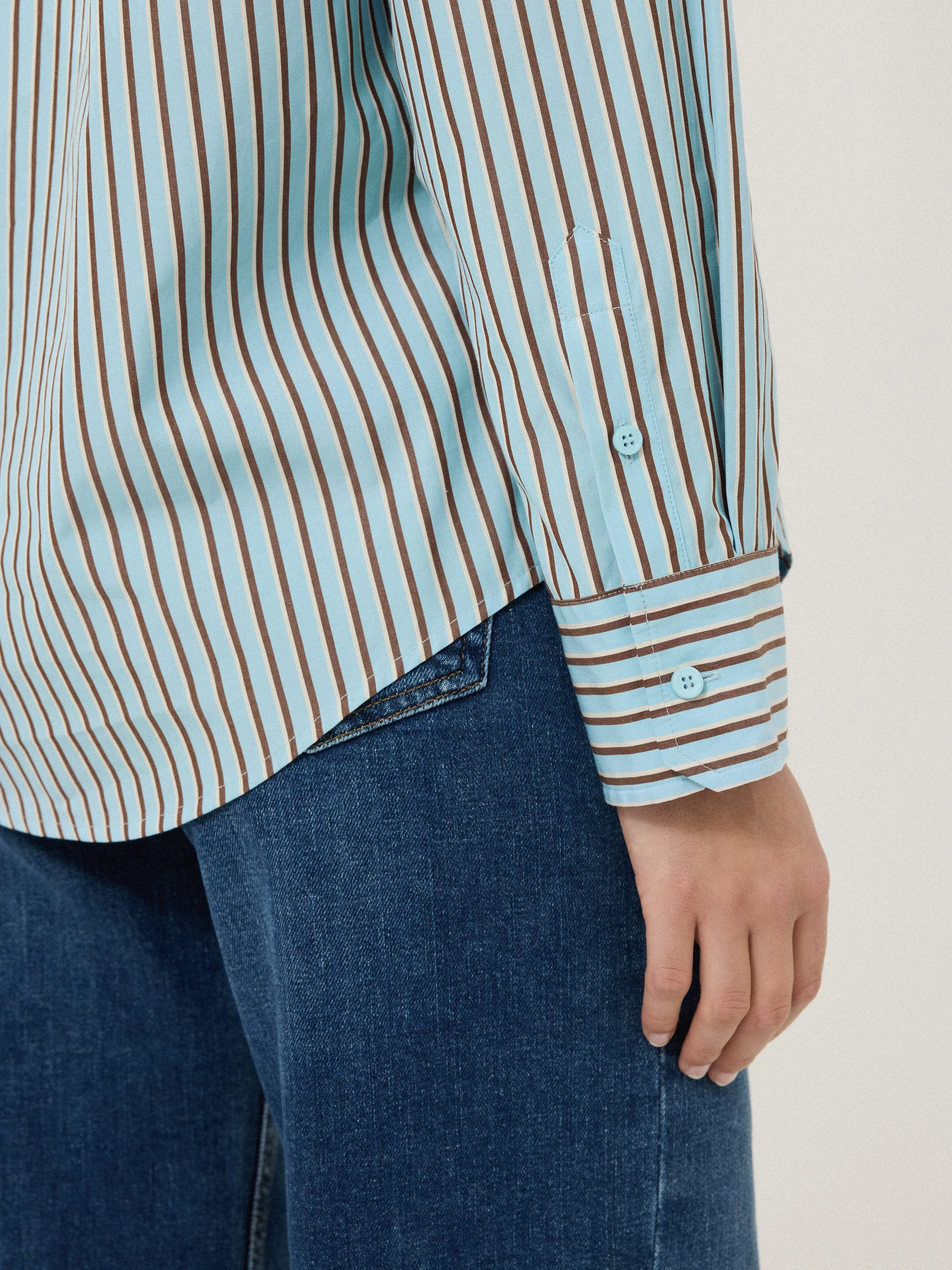 Cotton Stripe Shirt | Blue sold by Jigsaw product image thumbnail 2