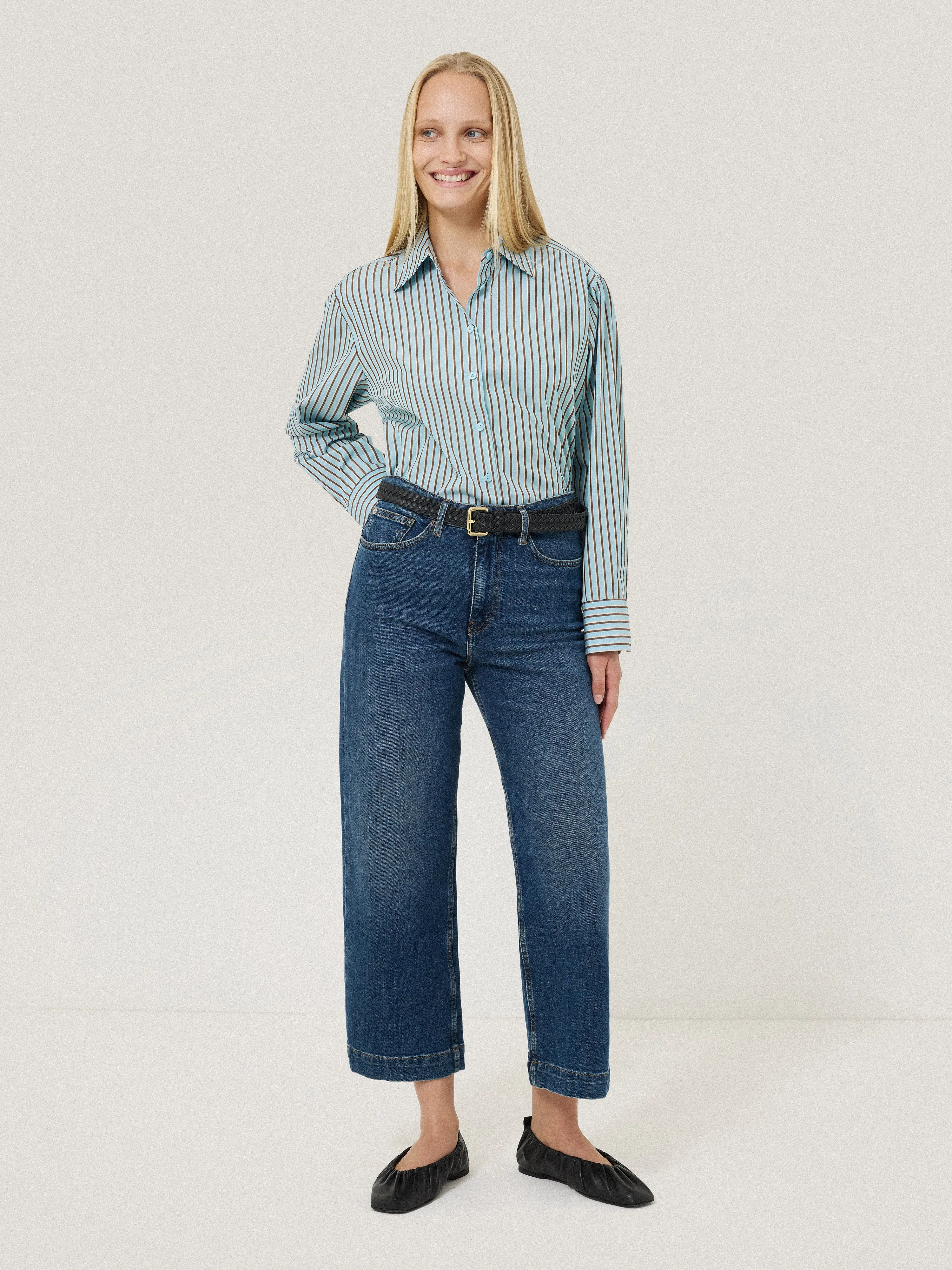 Cotton Stripe Shirt | Blue sold by Jigsaw product image thumbnail 3