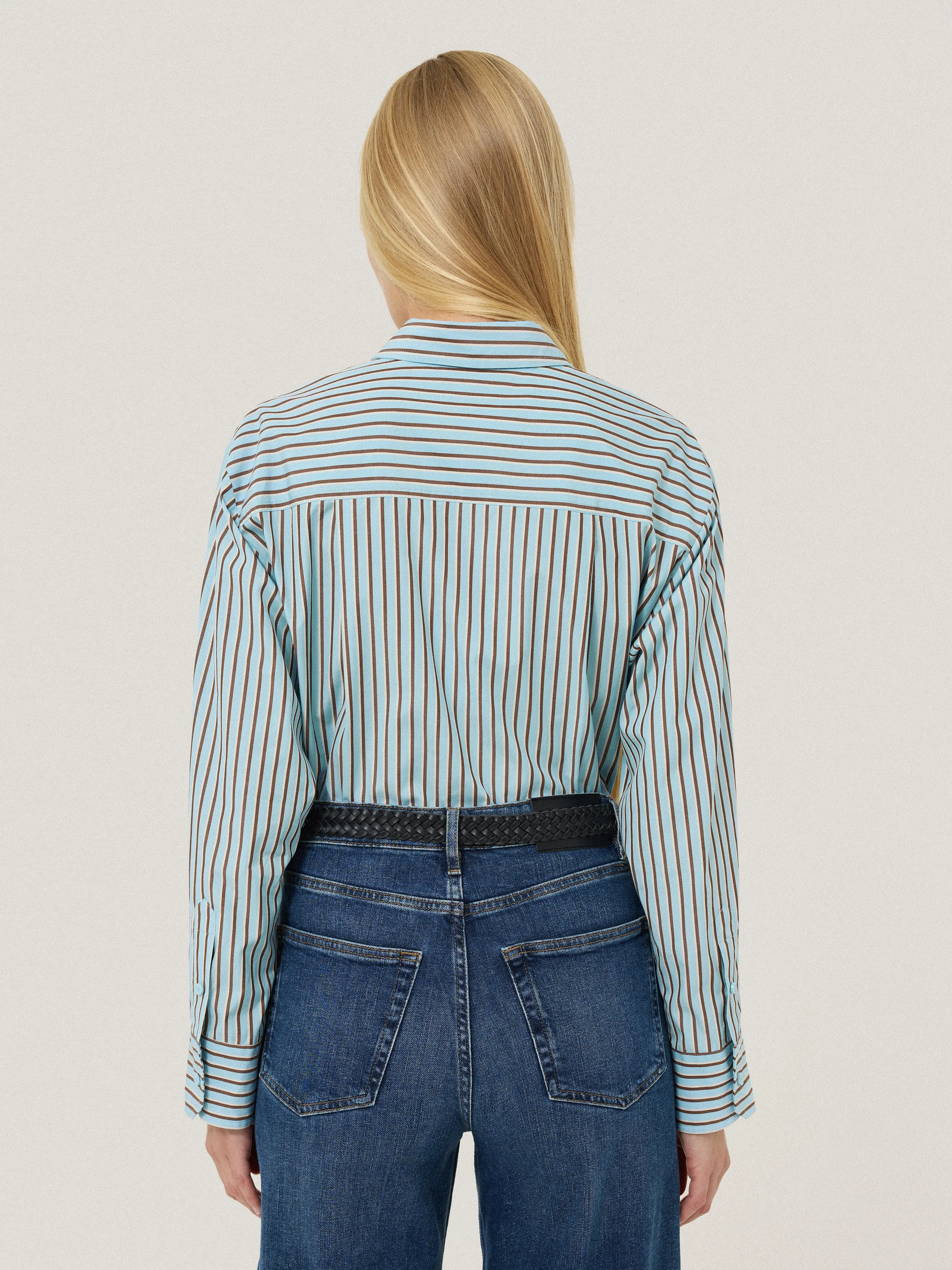 Cotton Stripe Shirt | Blue sold by Jigsaw product image thumbnail 5