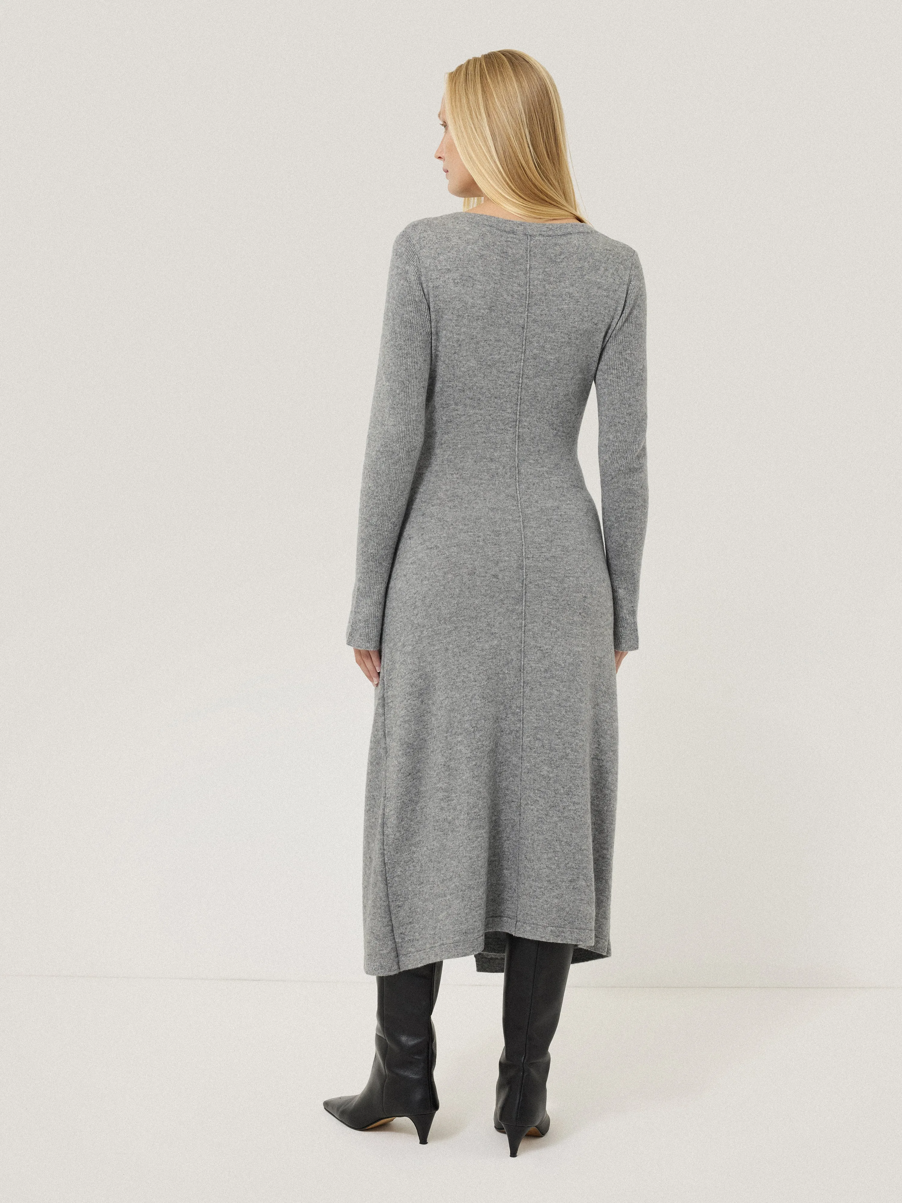 Wool Cashmere Blend Knot Dress | Grey sold by Jigsaw product image thumbnail 3