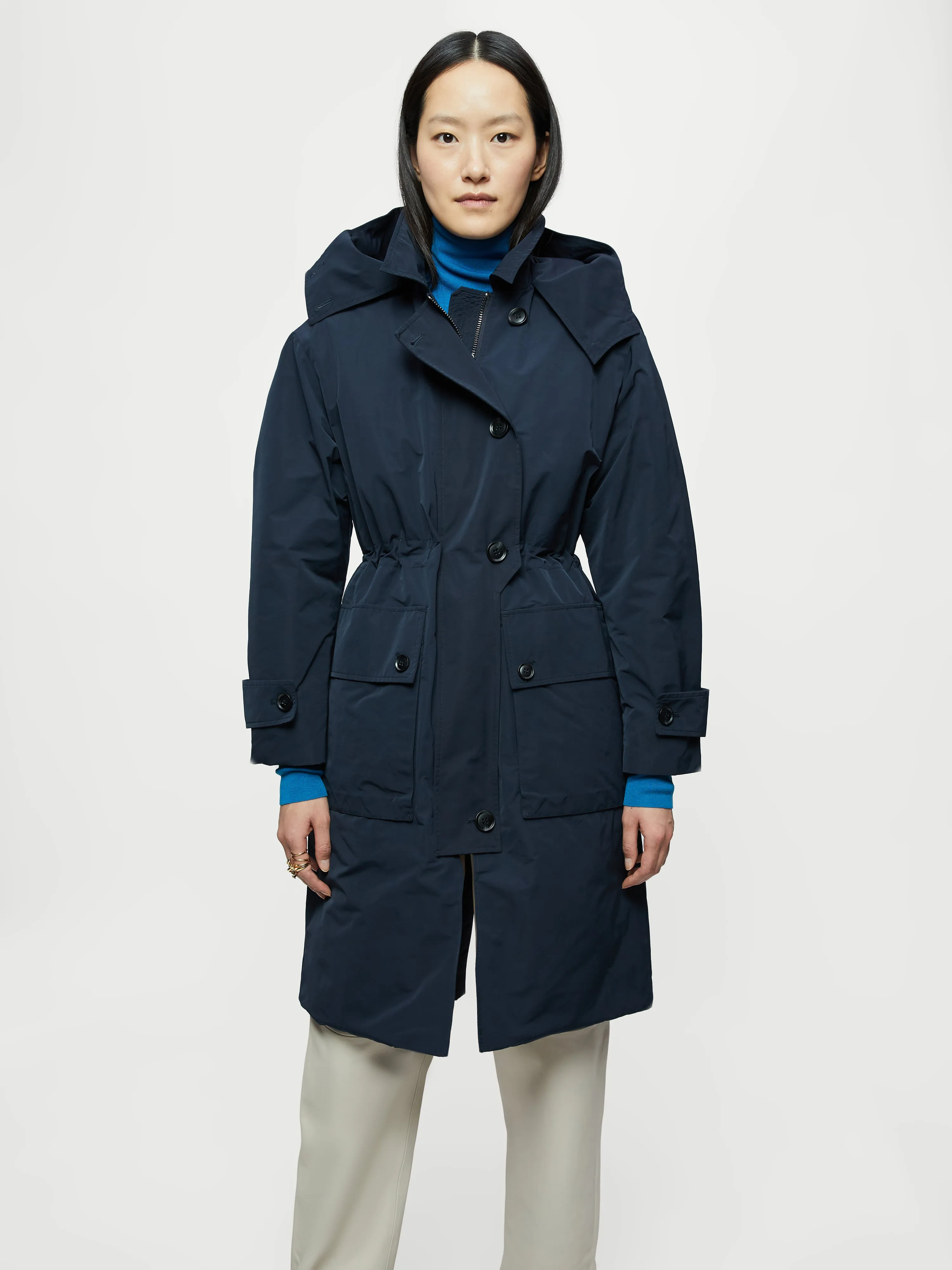 Marron Quilted Parka | Navy sold by Jigsaw product image thumbnail 4