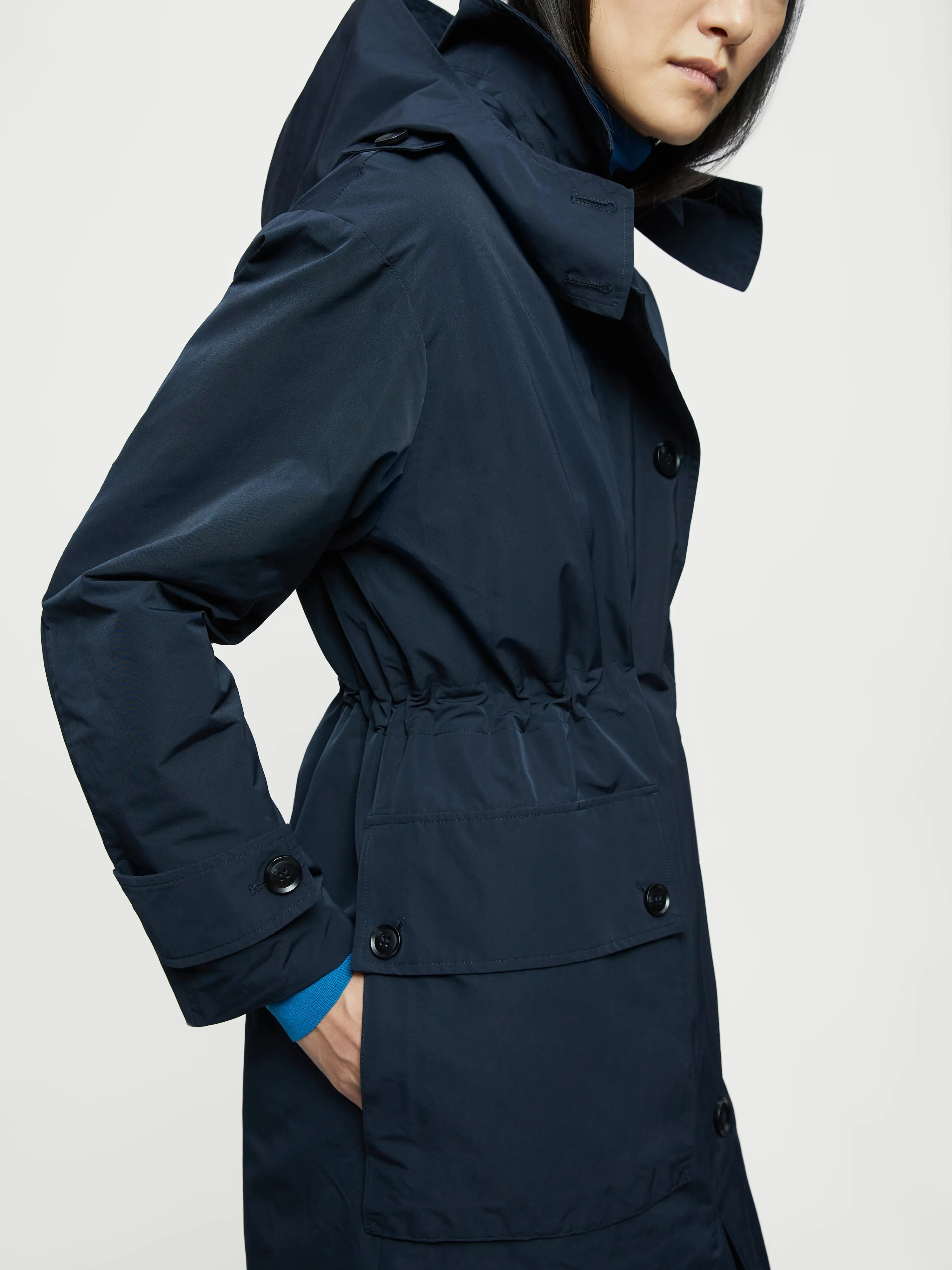 Marron Quilted Parka | Navy sold by Jigsaw product image thumbnail 3