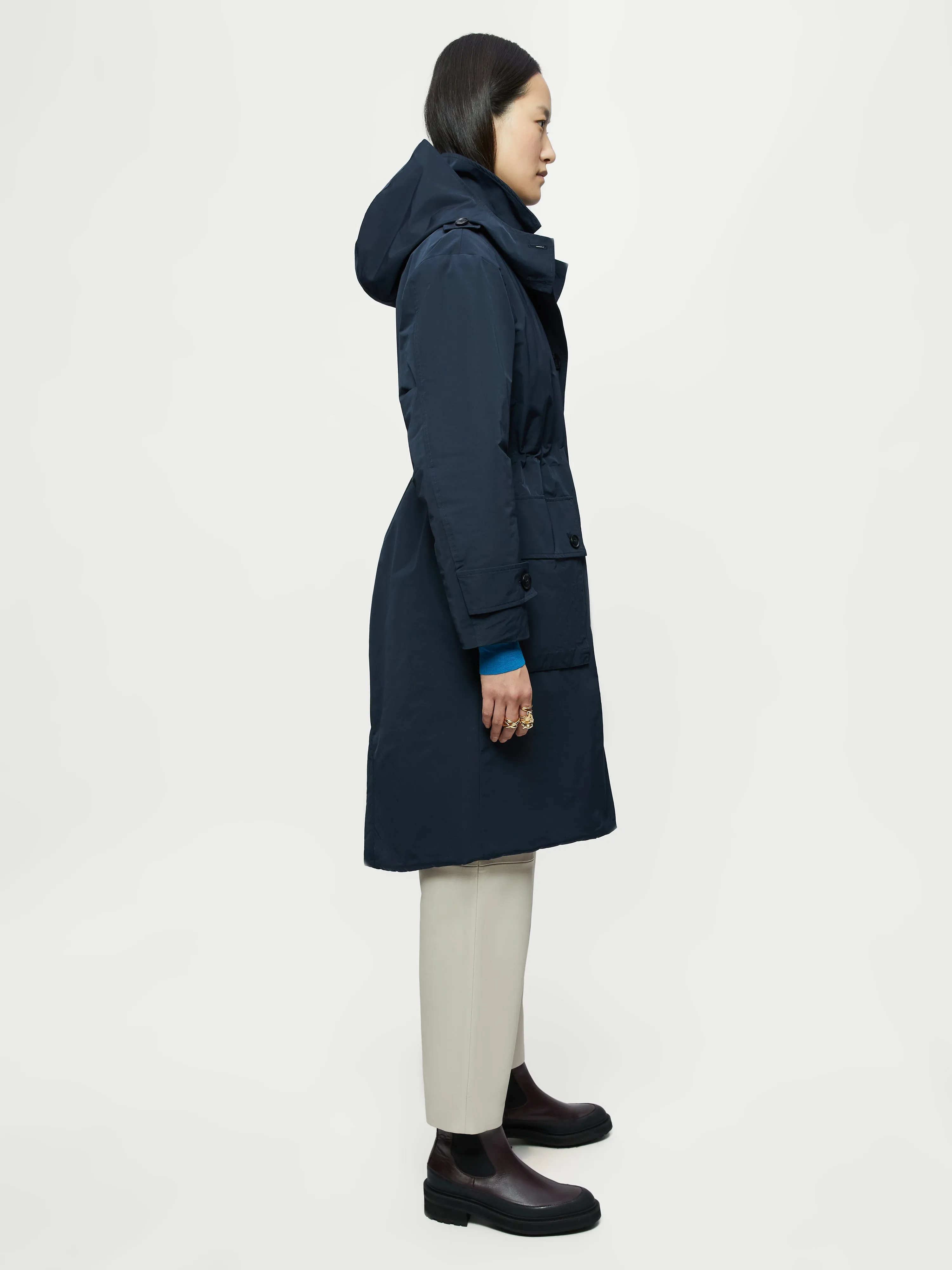 Marron Quilted Parka | Navy sold by Jigsaw product image thumbnail 5