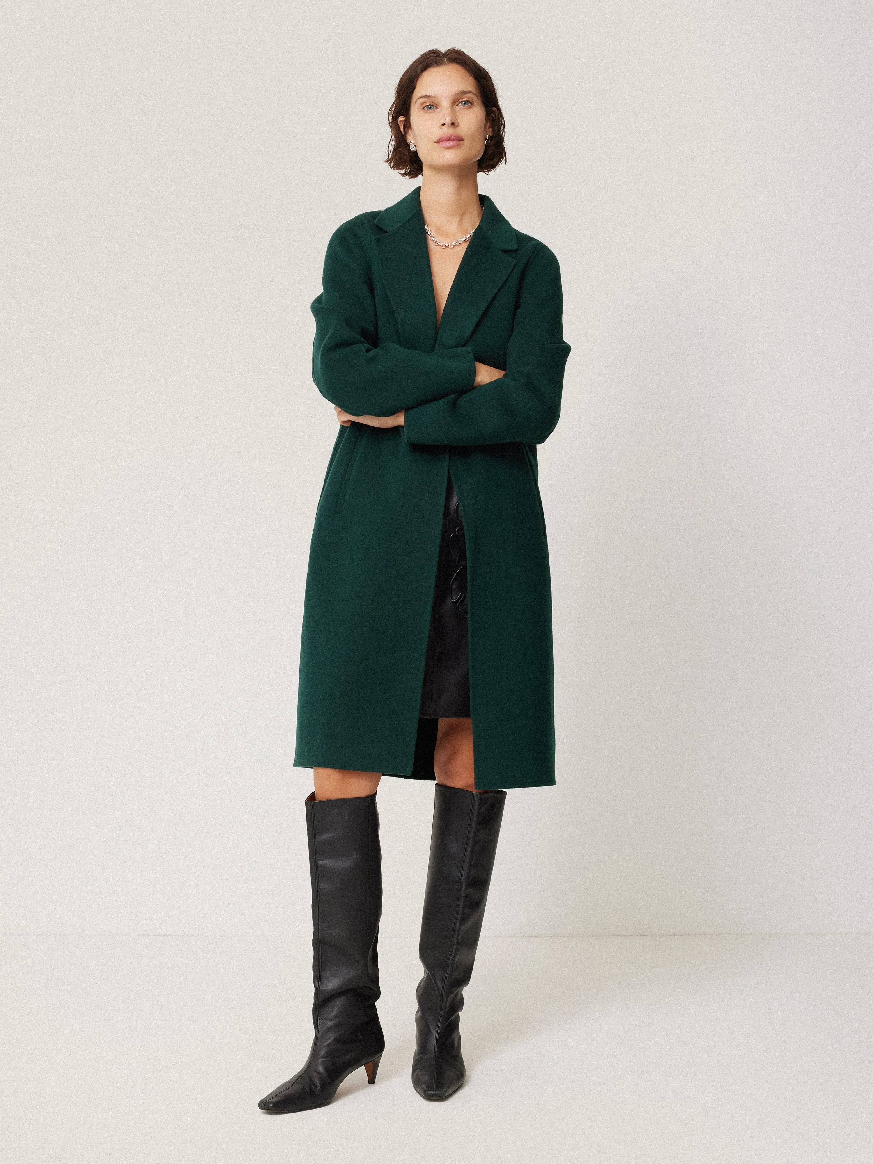 Double Faced Tailored Coat | Green sold by Jigsaw