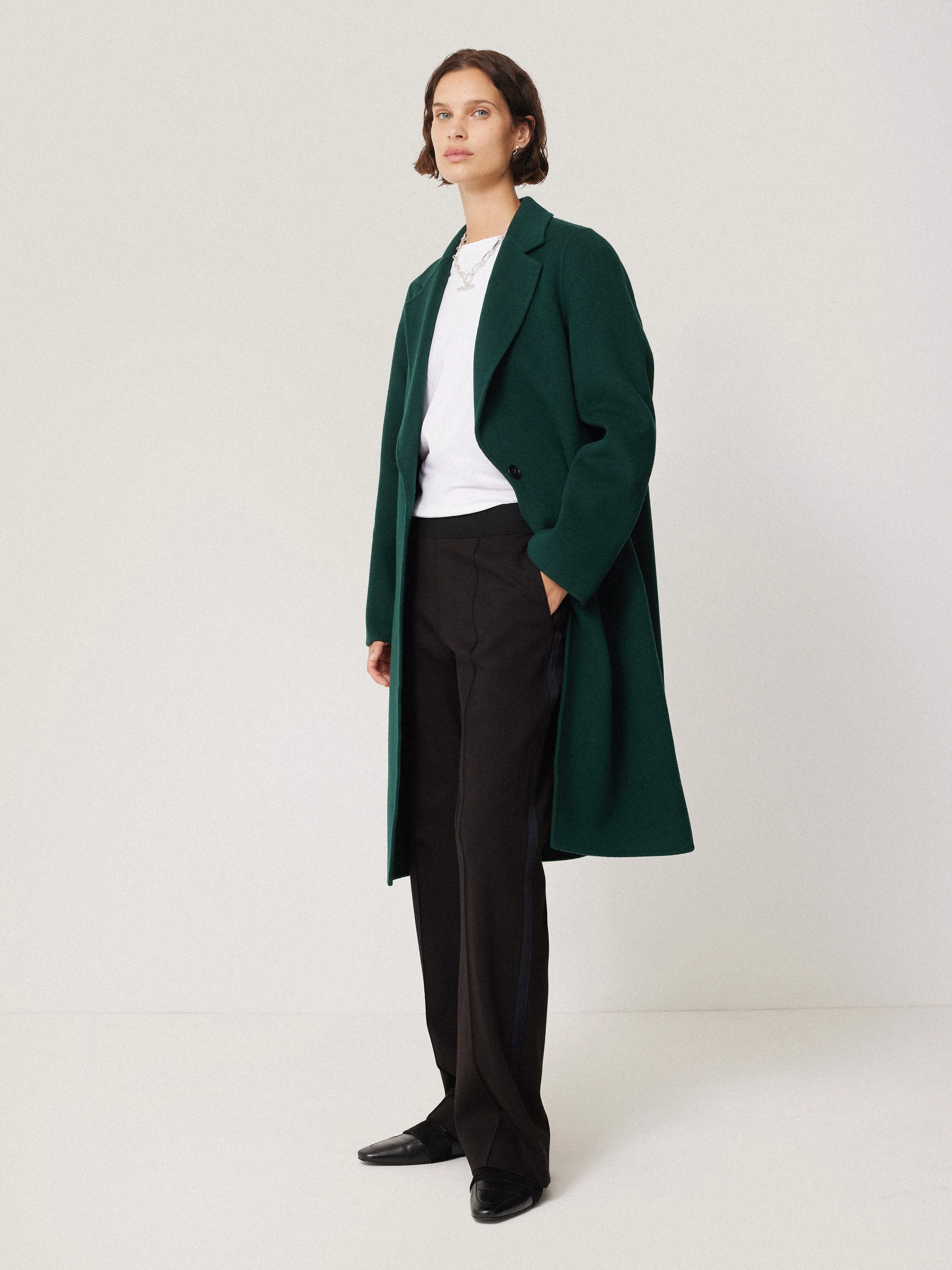 Double Faced Tailored Coat | Green sold by Jigsaw product image thumbnail 5