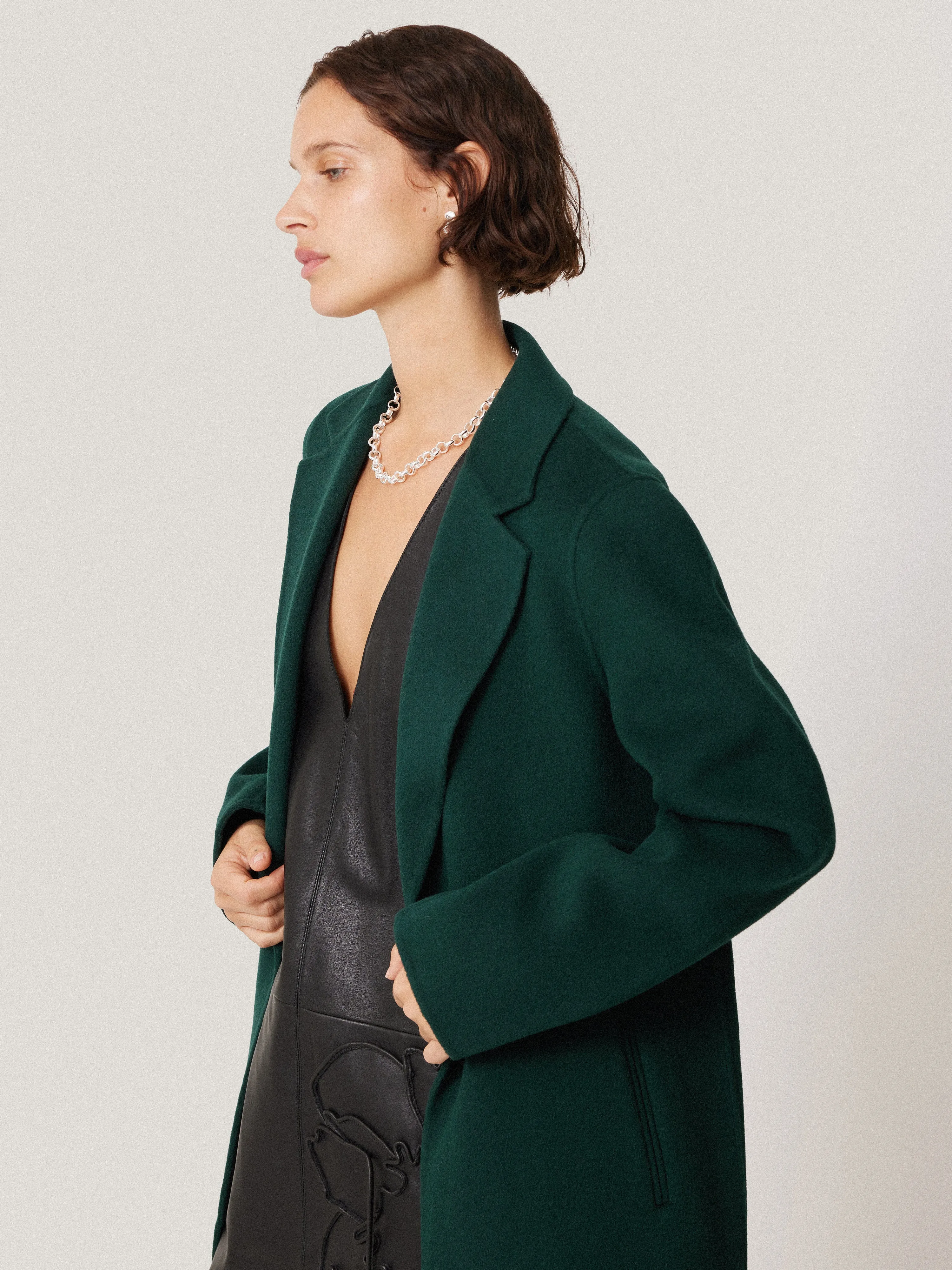 Double Faced Tailored Coat | Green sold by Jigsaw product image thumbnail 2
