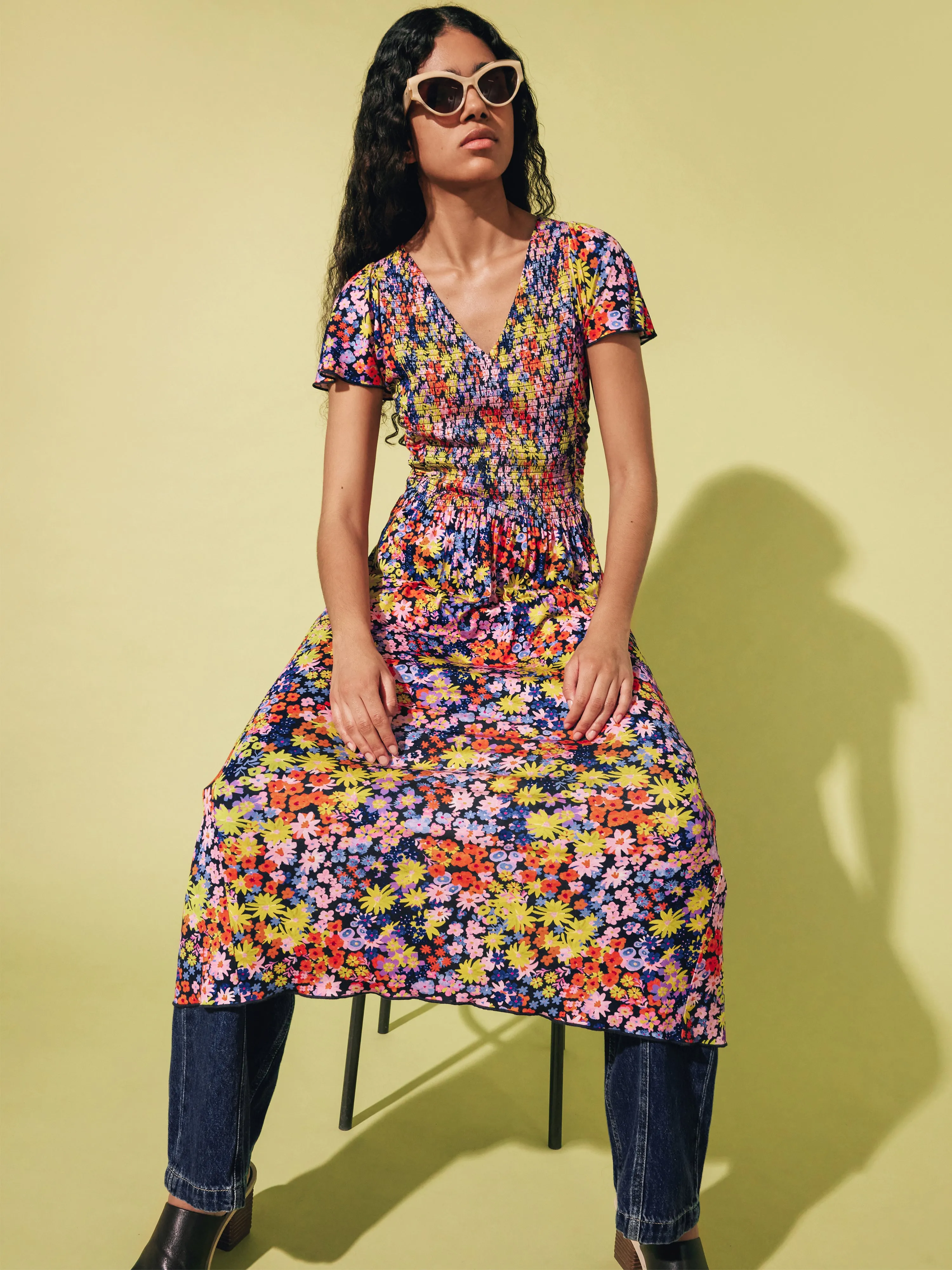 Rave Floral Jersey Dress | Multi sold by Jigsaw