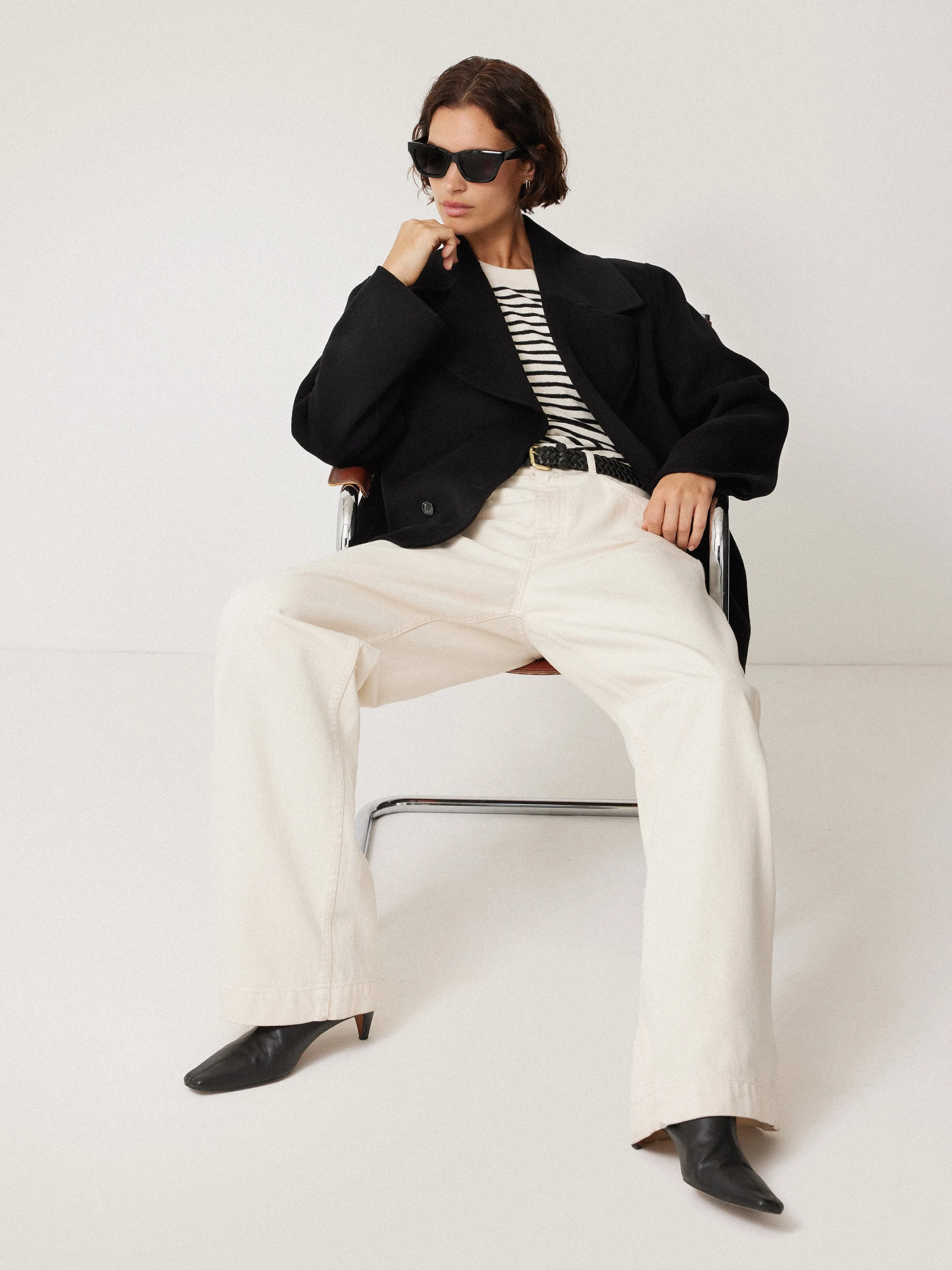 Wool Double Faced Short Coat | Black sold by Jigsaw product image thumbnail 3