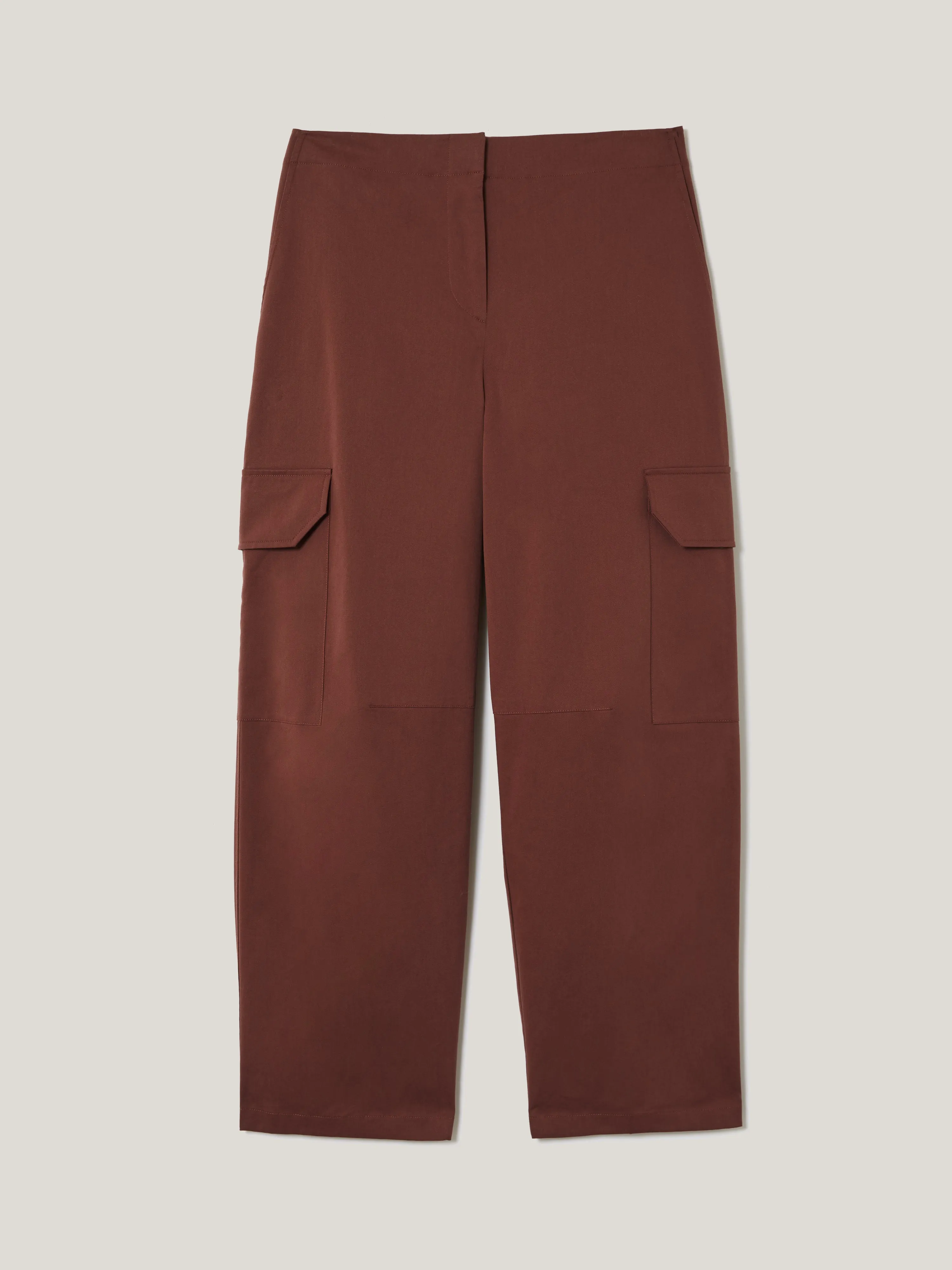 Cotton Viscose Cargo Trouser | Red sold by Jigsaw