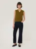 Cotton Blend V Neck Tank | Khaki sold by Jigsaw