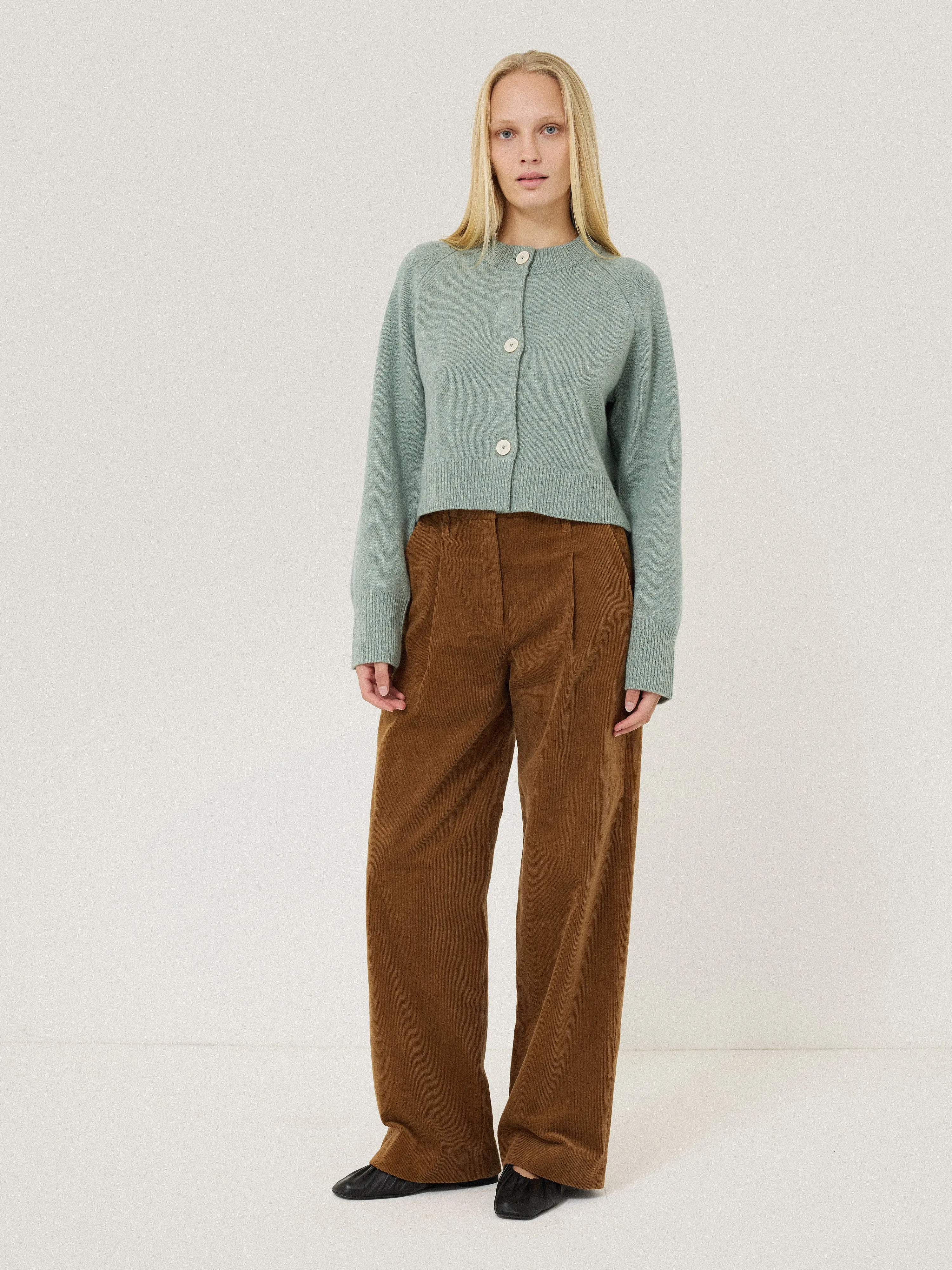 Corduroy Pleat Trouser | Brown sold by Jigsaw product image thumbnail 3