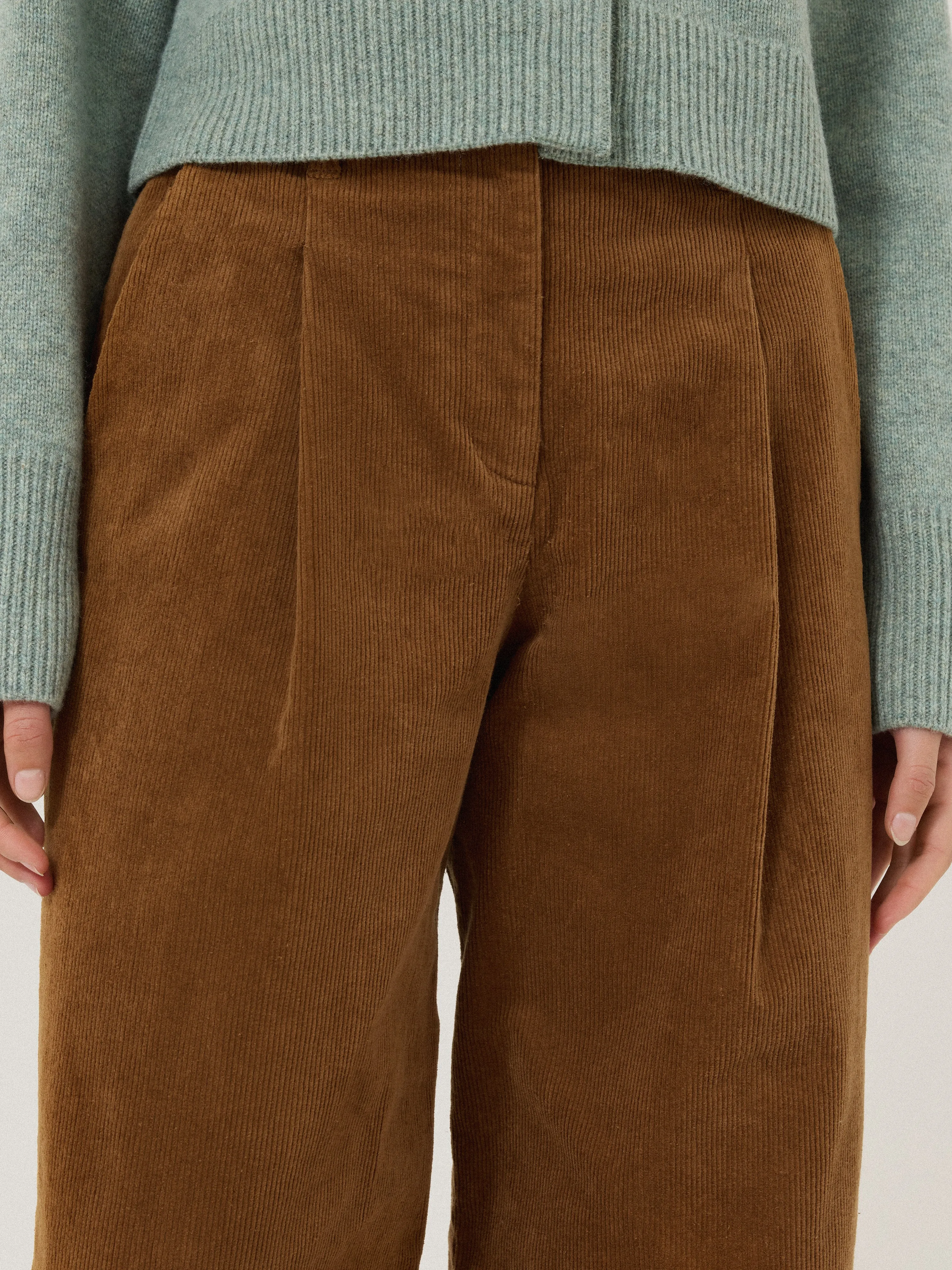 Corduroy Pleat Trouser | Brown sold by Jigsaw product image thumbnail 2
