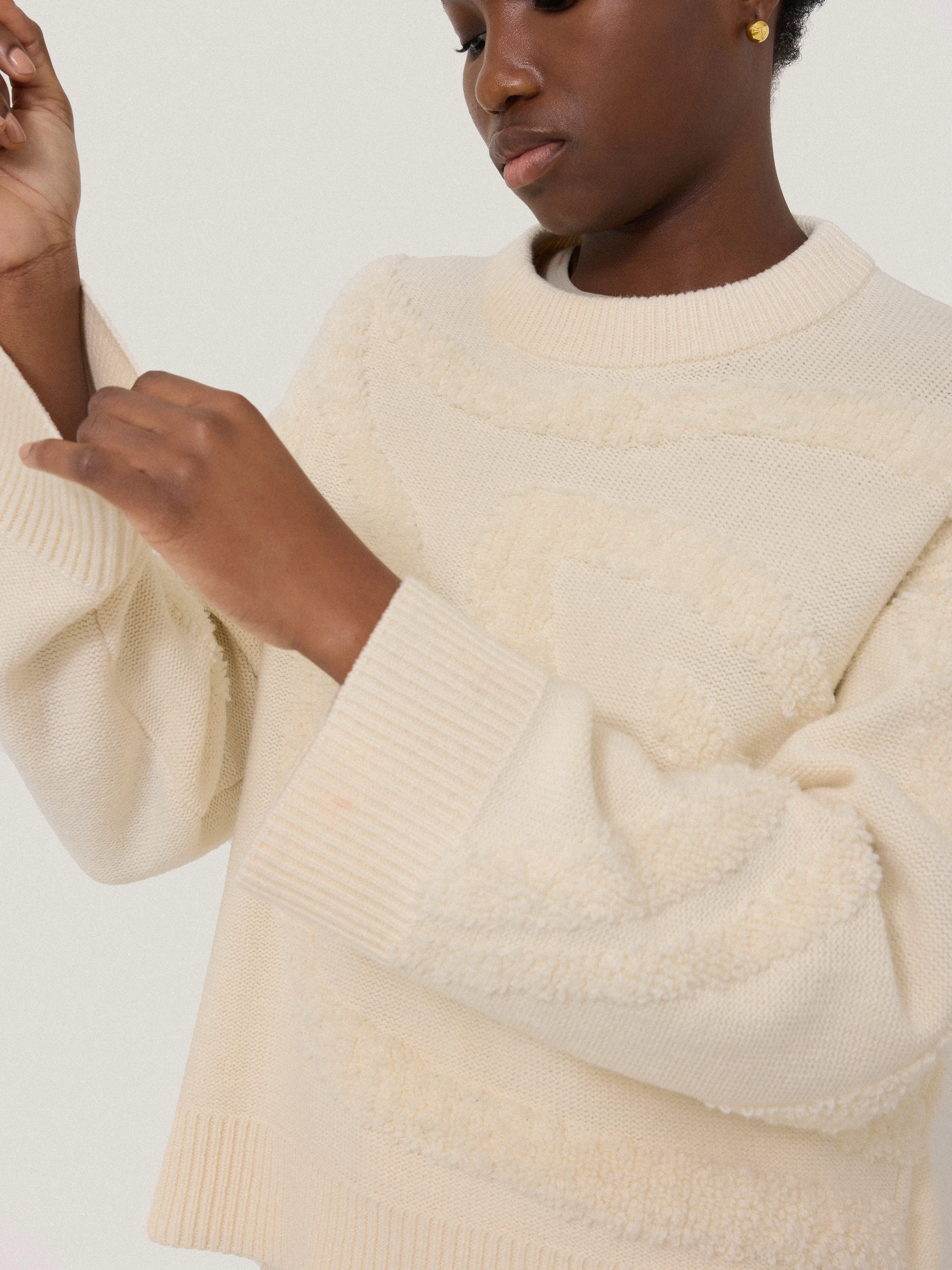 Loop Intarsia Jumper | Cream sold by Jigsaw product image thumbnail 2