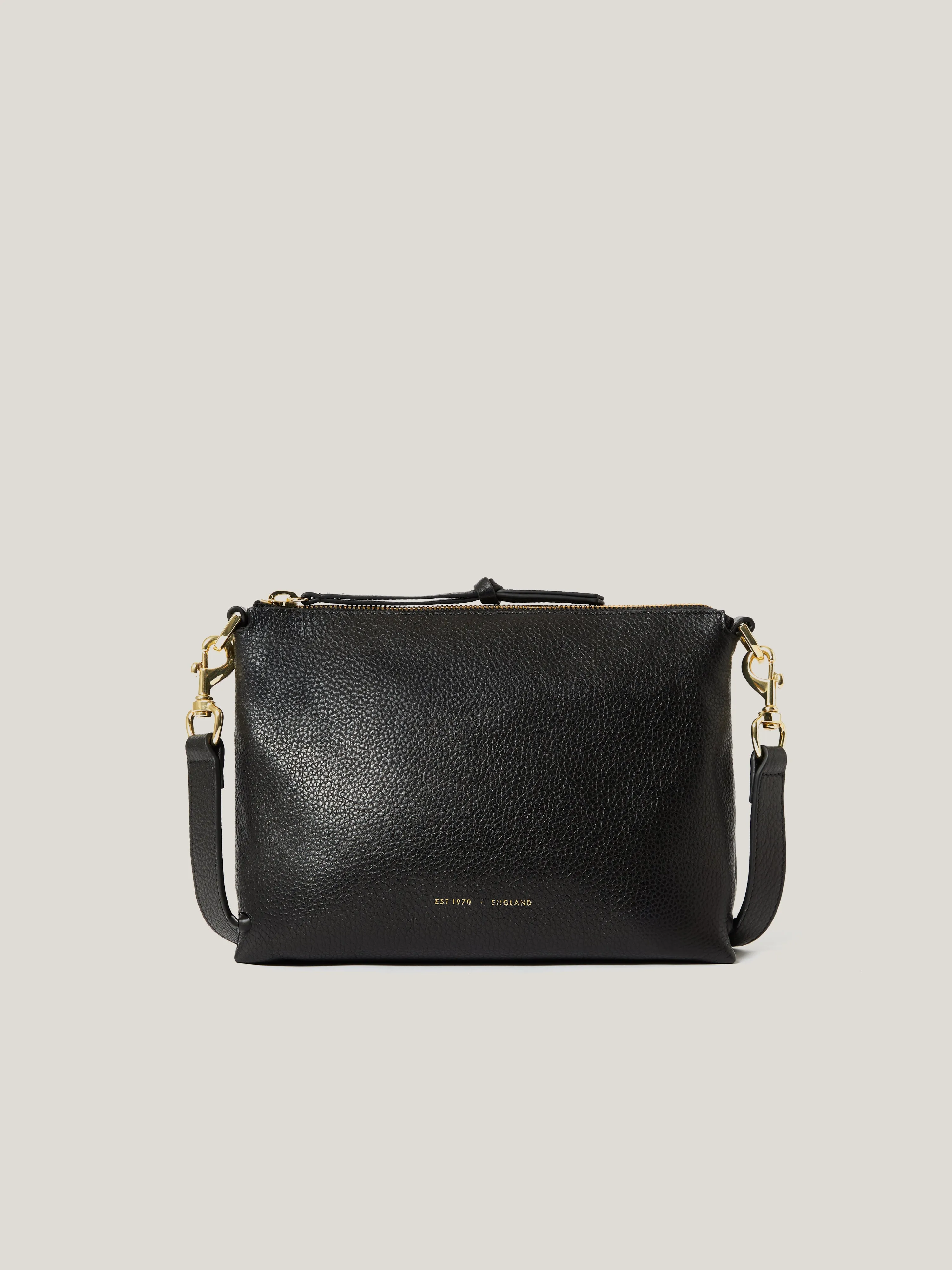 Ava Pebble Leather Crossbody | Black sold by Jigsaw