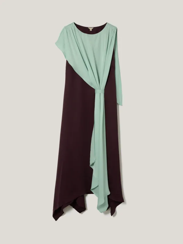 Draped Tie Detail Dress | Oxblood sold by Jigsaw