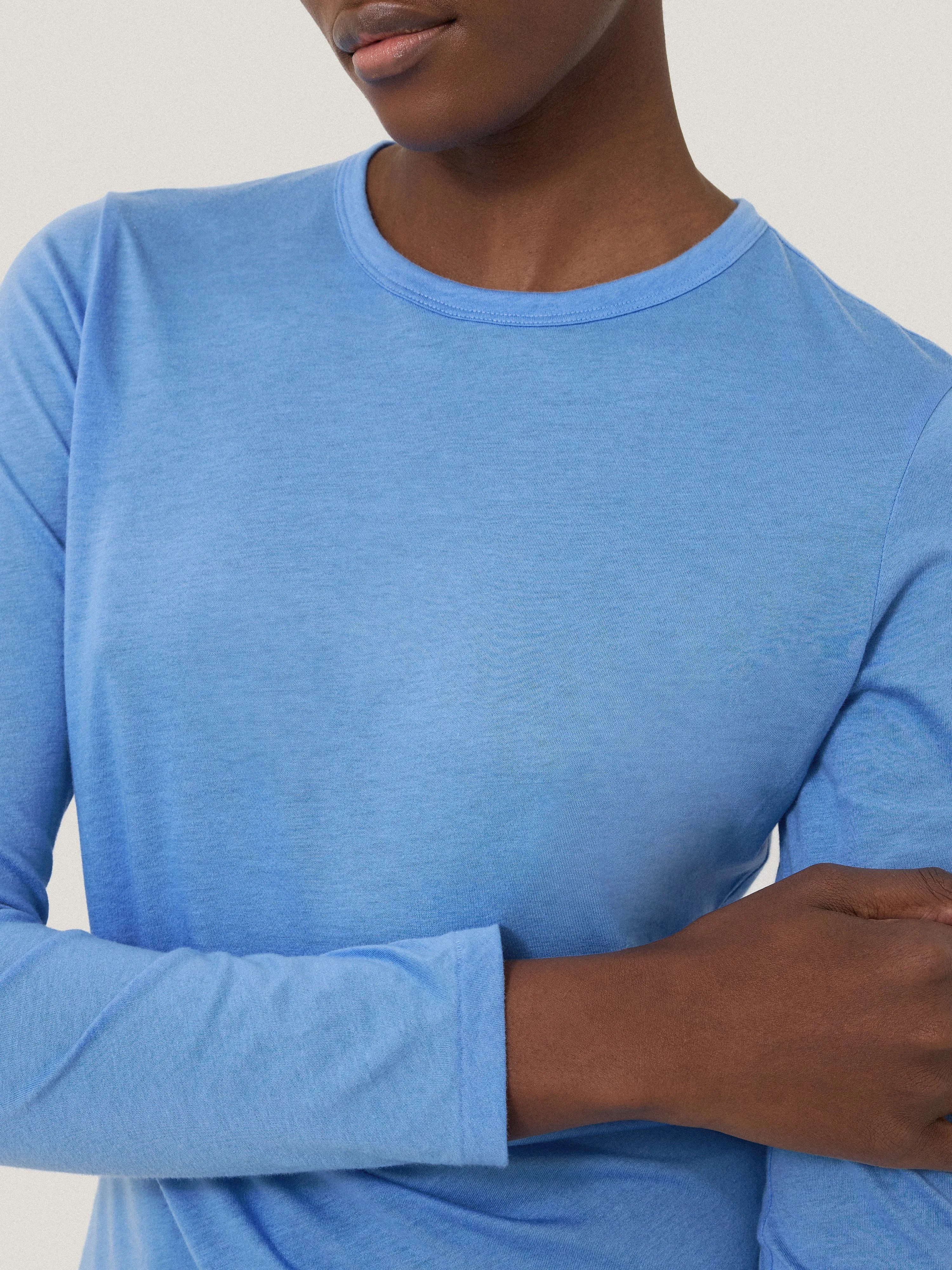 Supima Cotton Long Sleeve Tee | Intense Sky sold by Jigsaw product image thumbnail 2
