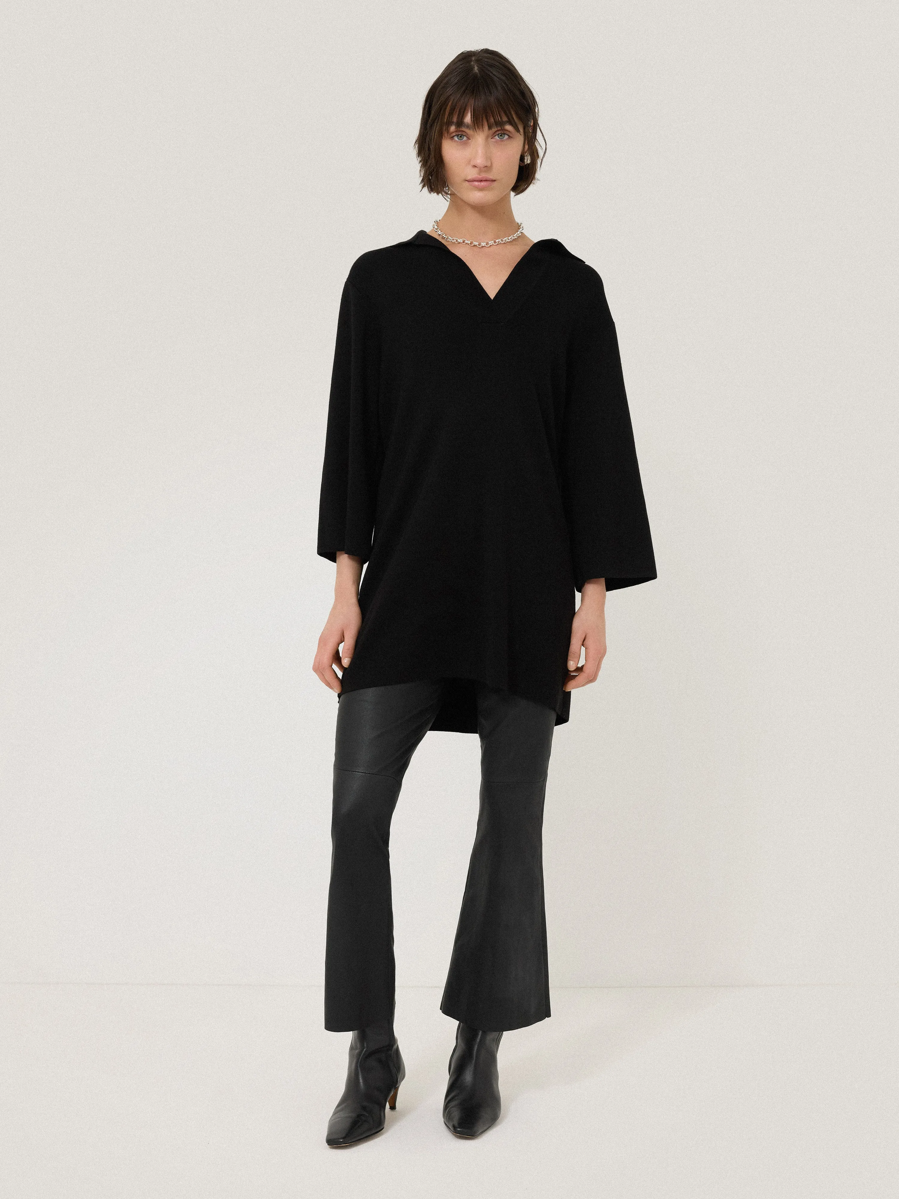 Knitted Kaftan Tunic | Black sold by Jigsaw
