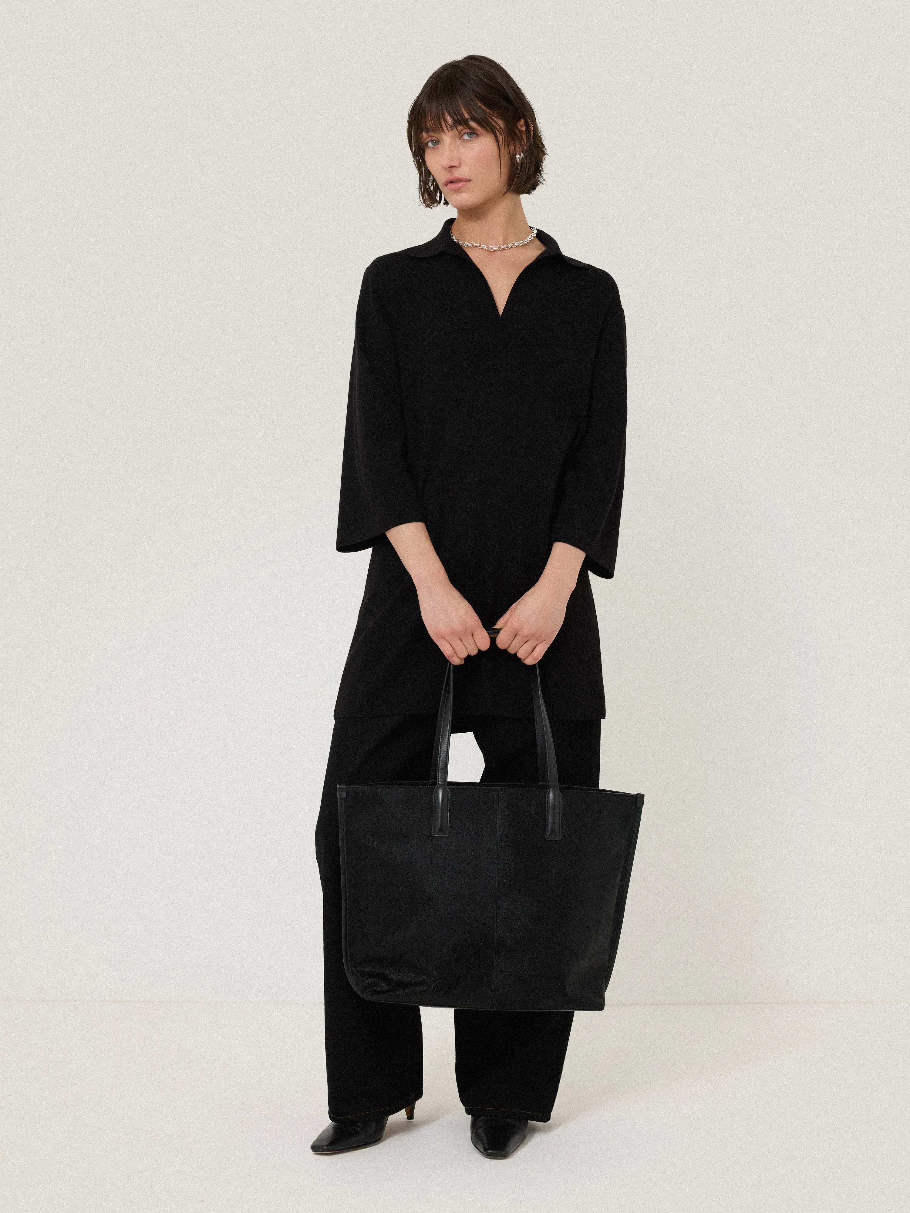 Knitted Kaftan Tunic | Black sold by Jigsaw product image thumbnail 5