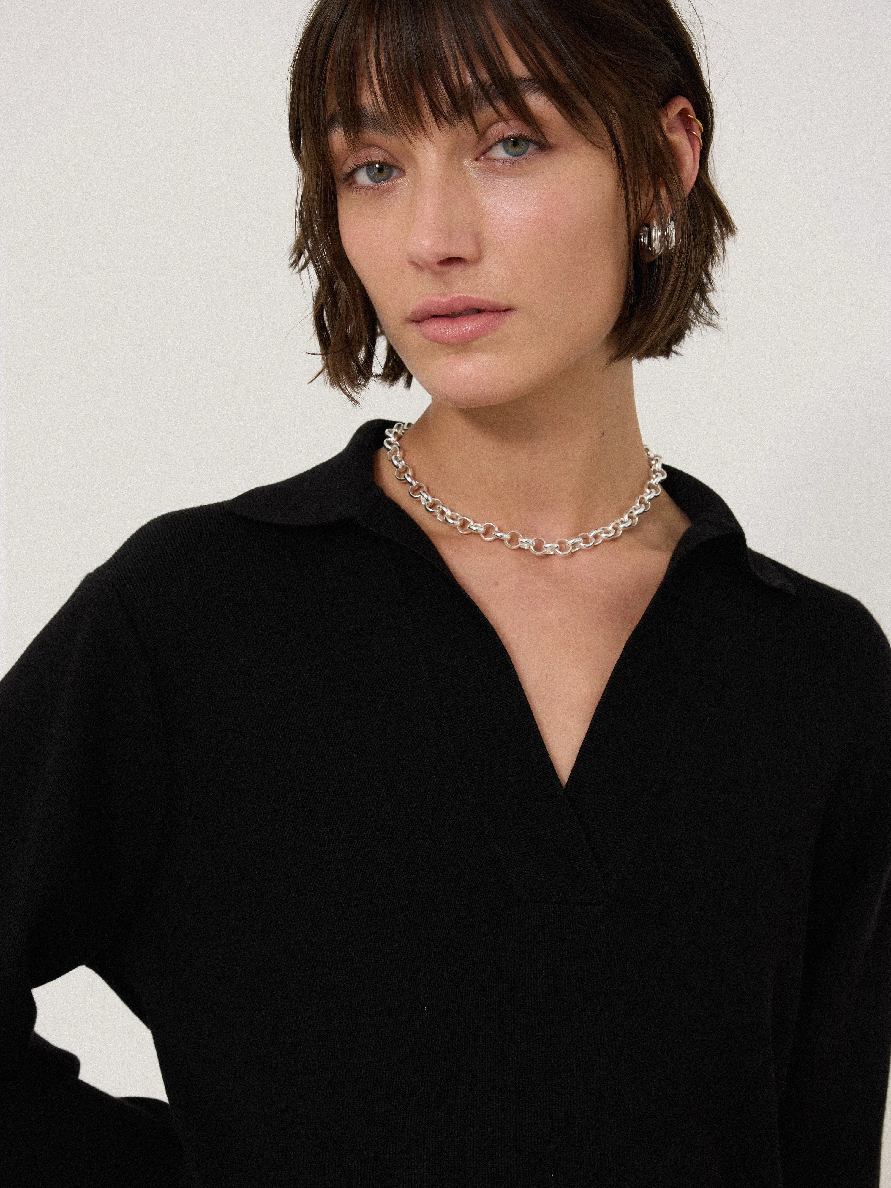 Knitted Kaftan Tunic | Black sold by Jigsaw product image thumbnail 2