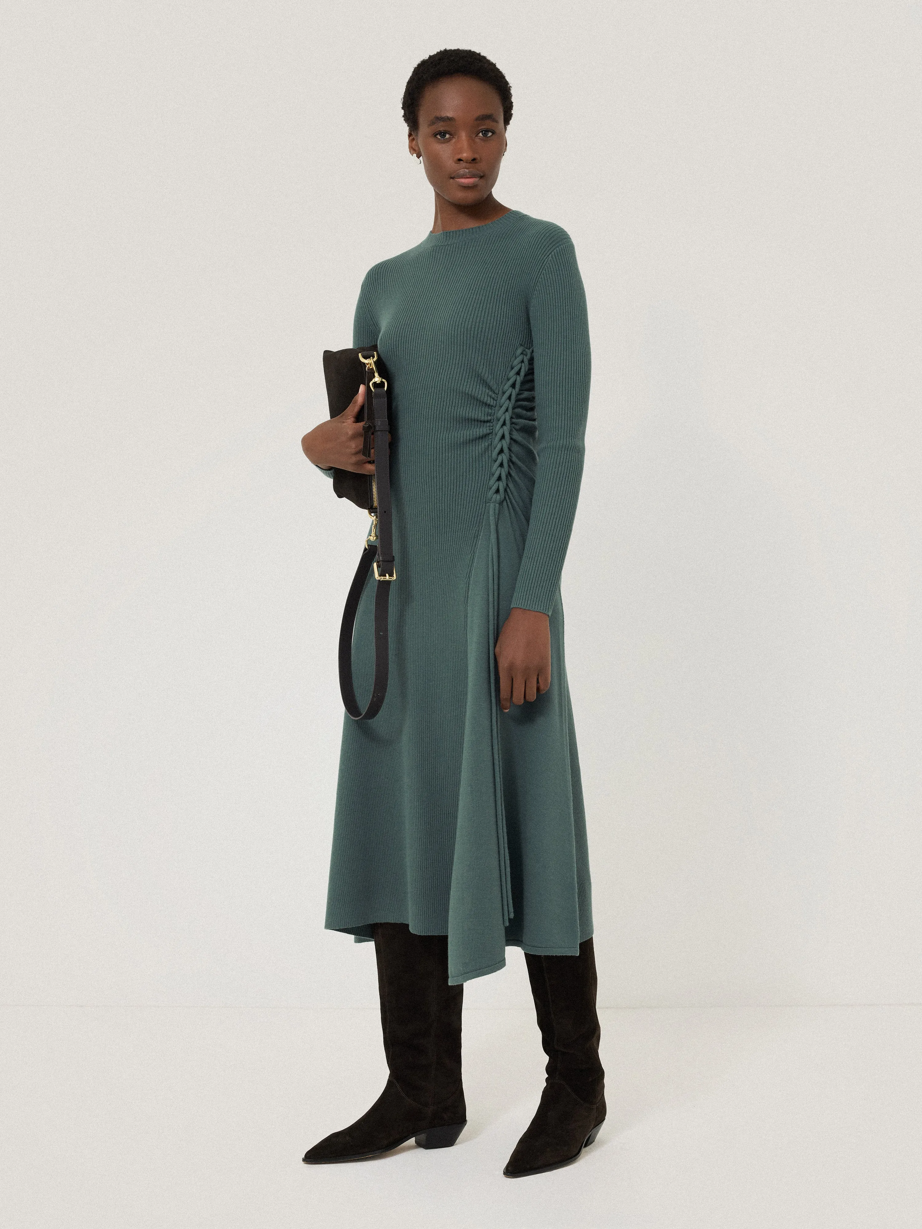 Braided Knit Dress | Blue sold by Jigsaw