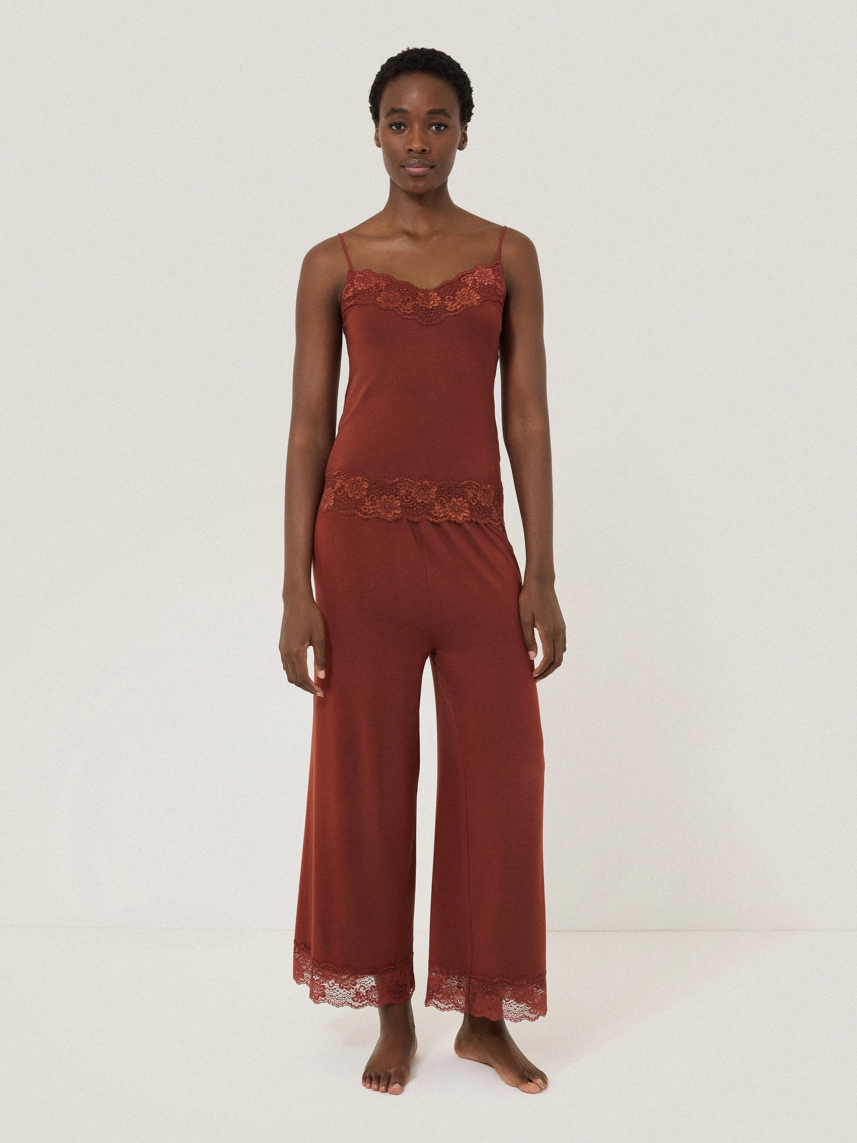Modal Lace Trousers | Red sold by Jigsaw product image thumbnail 3