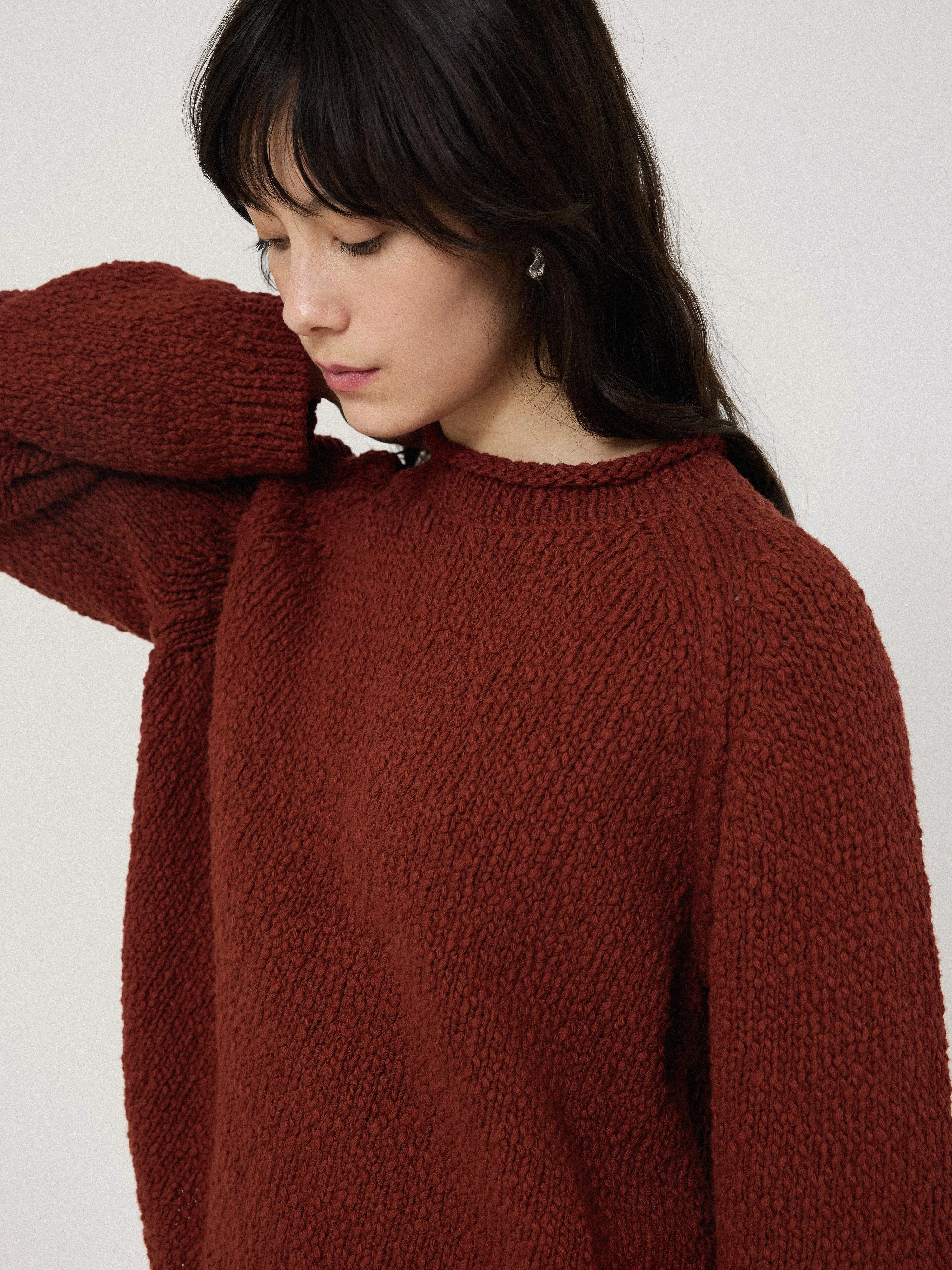Chunky Textured Cotton Jumper | Red sold by Jigsaw product image thumbnail 2