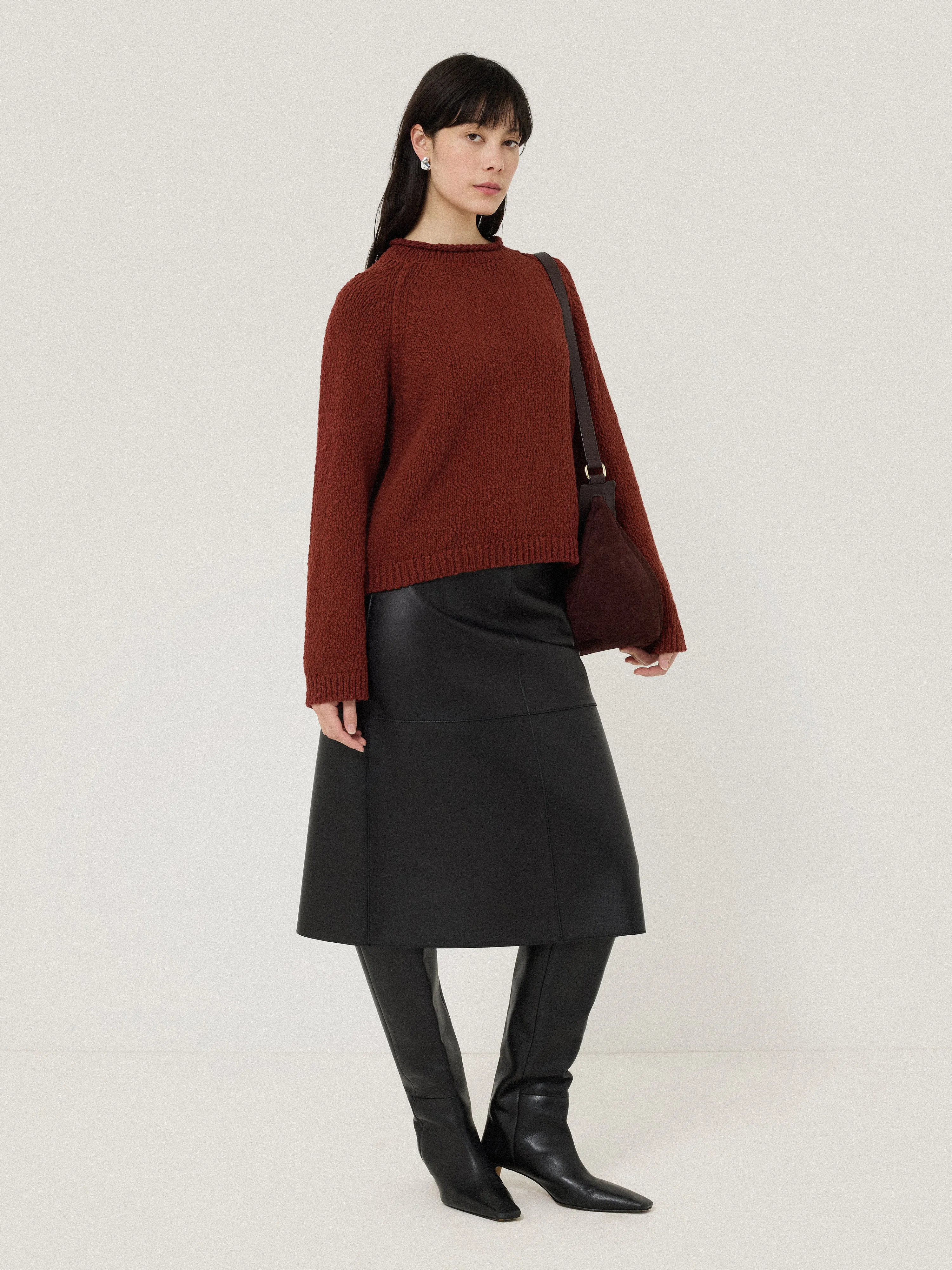 Chunky Textured Cotton Jumper | Red sold by Jigsaw product image thumbnail 3