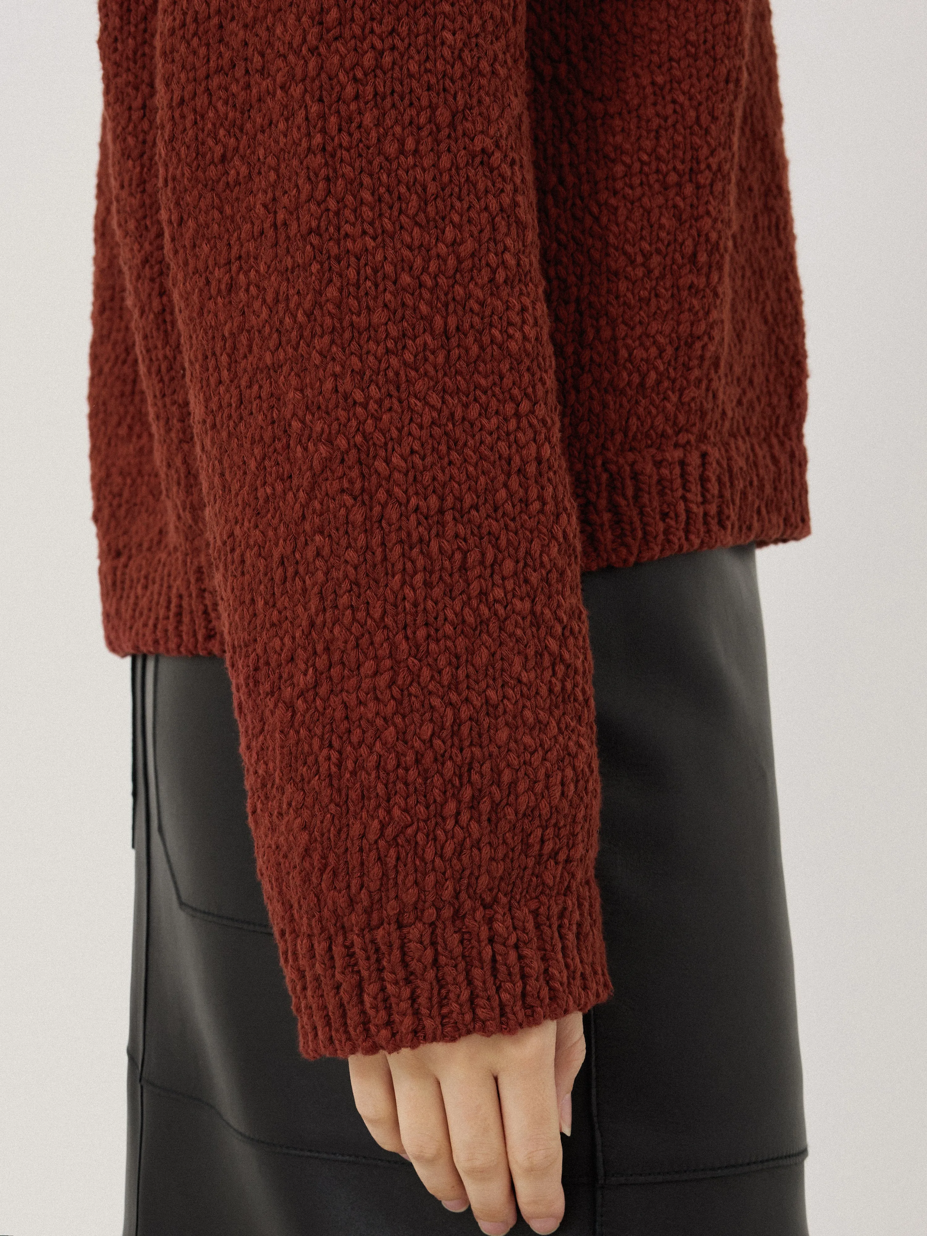 Chunky Textured Cotton Jumper | Red sold by Jigsaw product image thumbnail 5