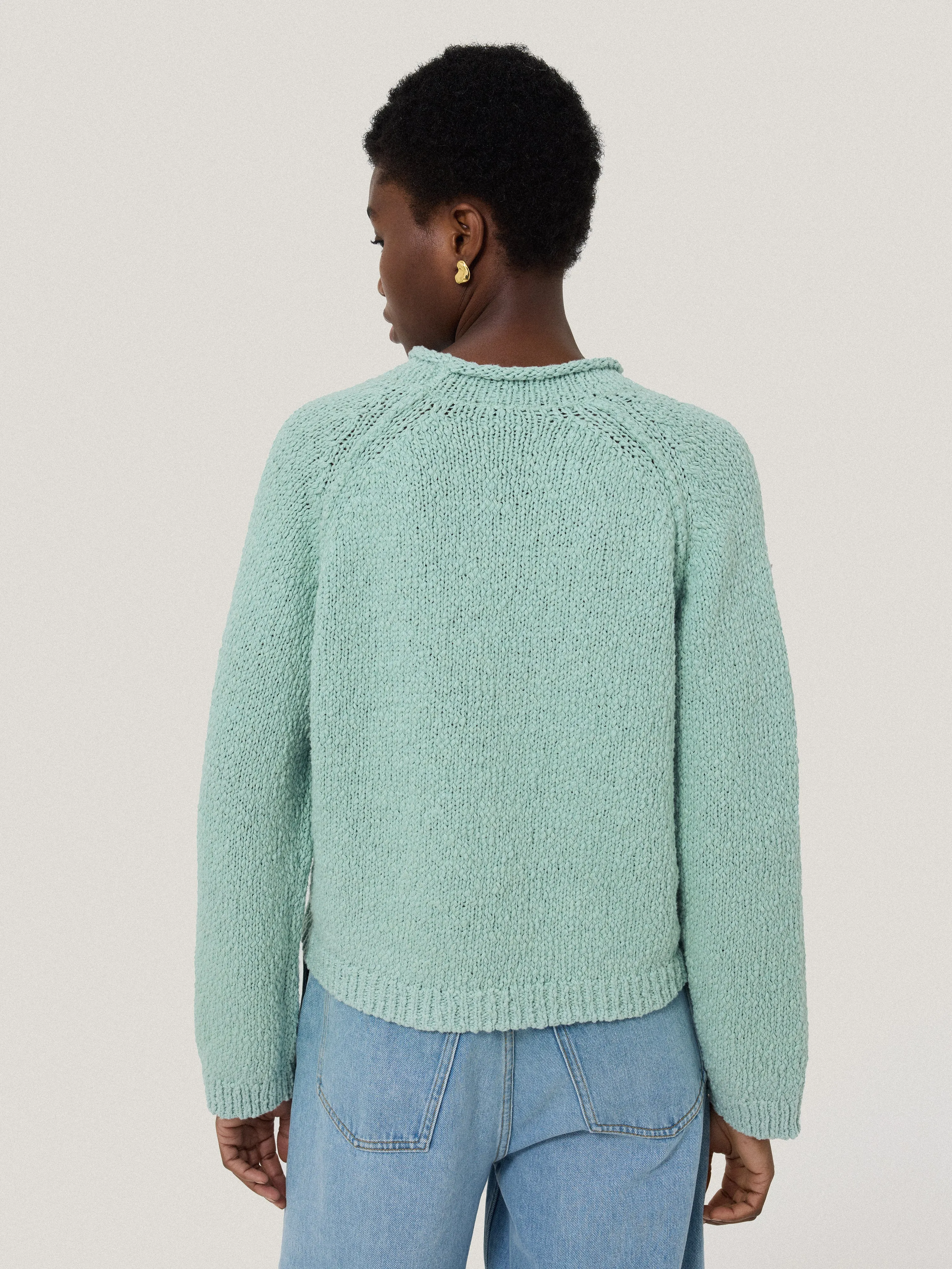 Chunky Textured Cotton Jumper | Mint sold by Jigsaw product image thumbnail 4