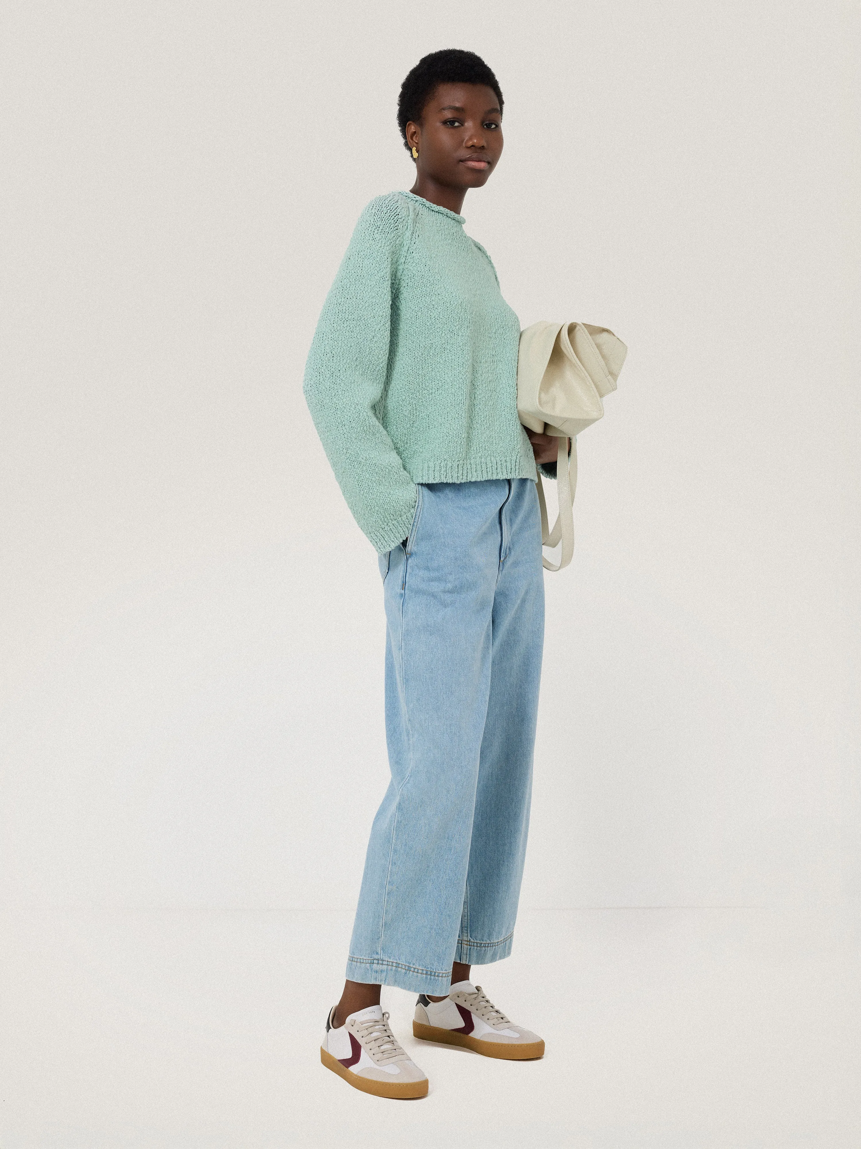 Chunky Textured Cotton Jumper | Mint sold by Jigsaw product image thumbnail 3