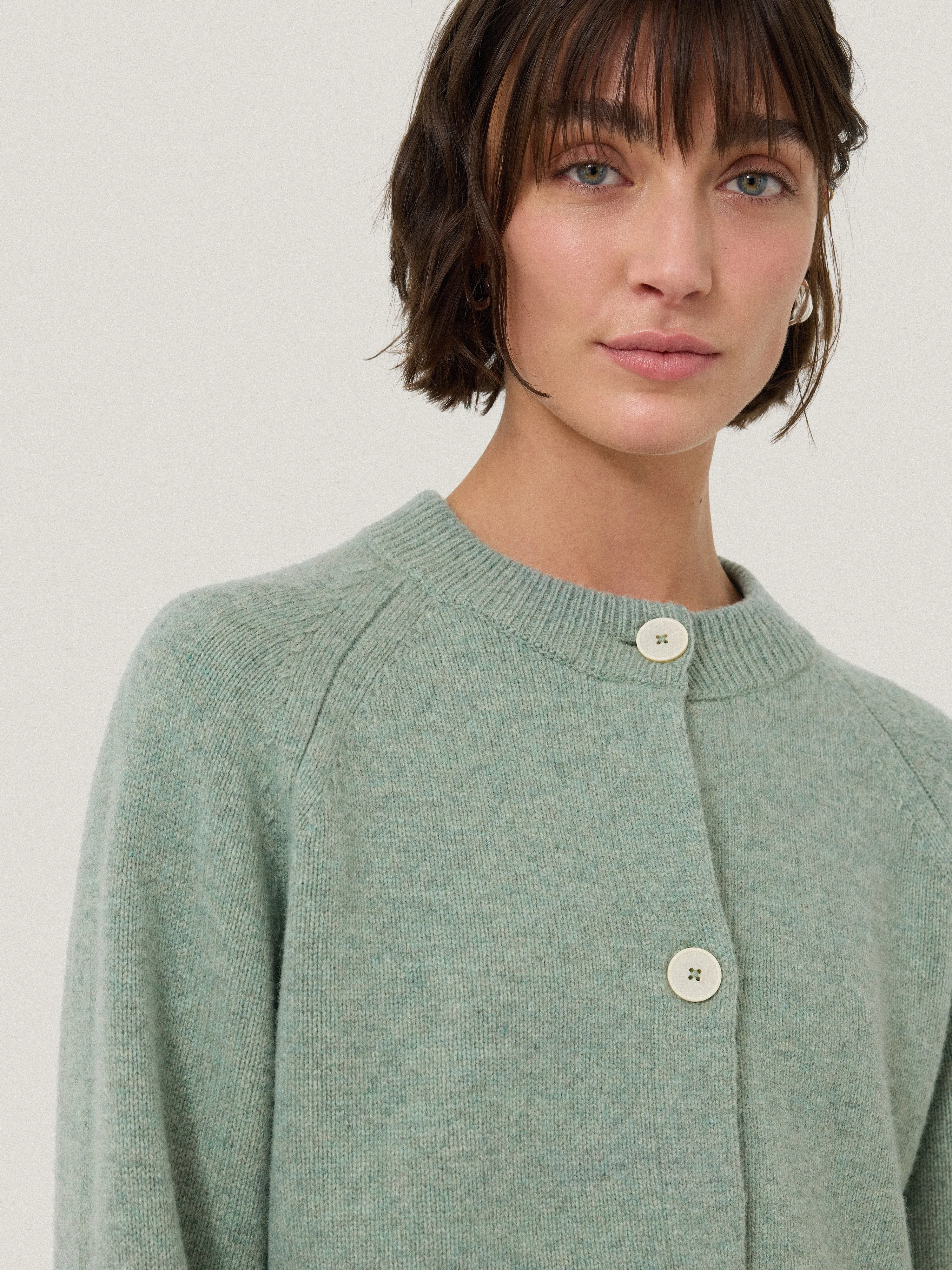 Wool Cropped Cardigan | Mint sold by Jigsaw product image thumbnail 2