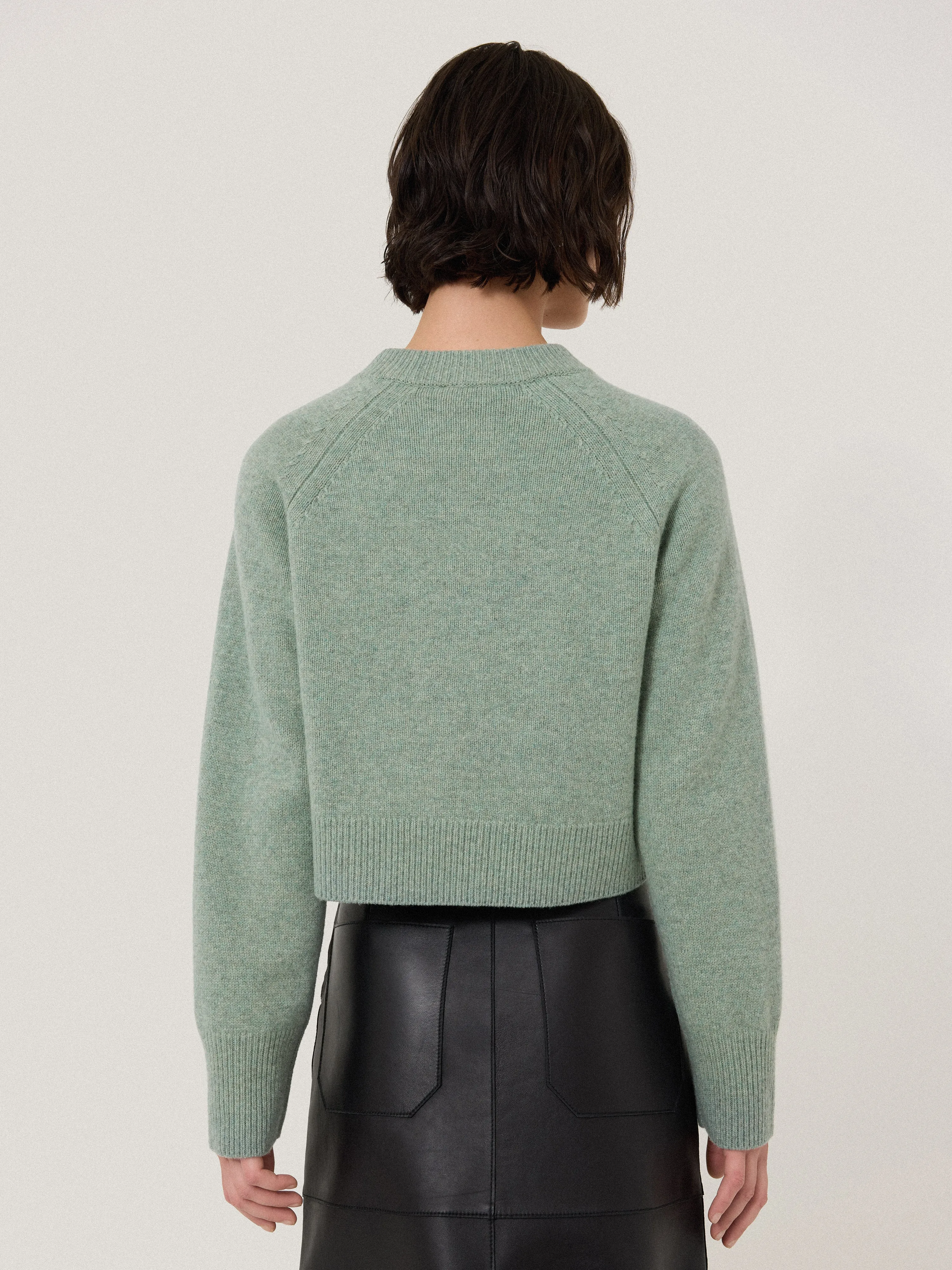 Wool Cropped Cardigan | Mint sold by Jigsaw product image thumbnail 4