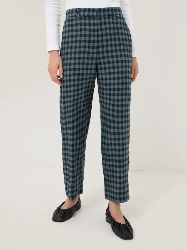 Dale Linen Check Trouser | Blue sold by Jigsaw