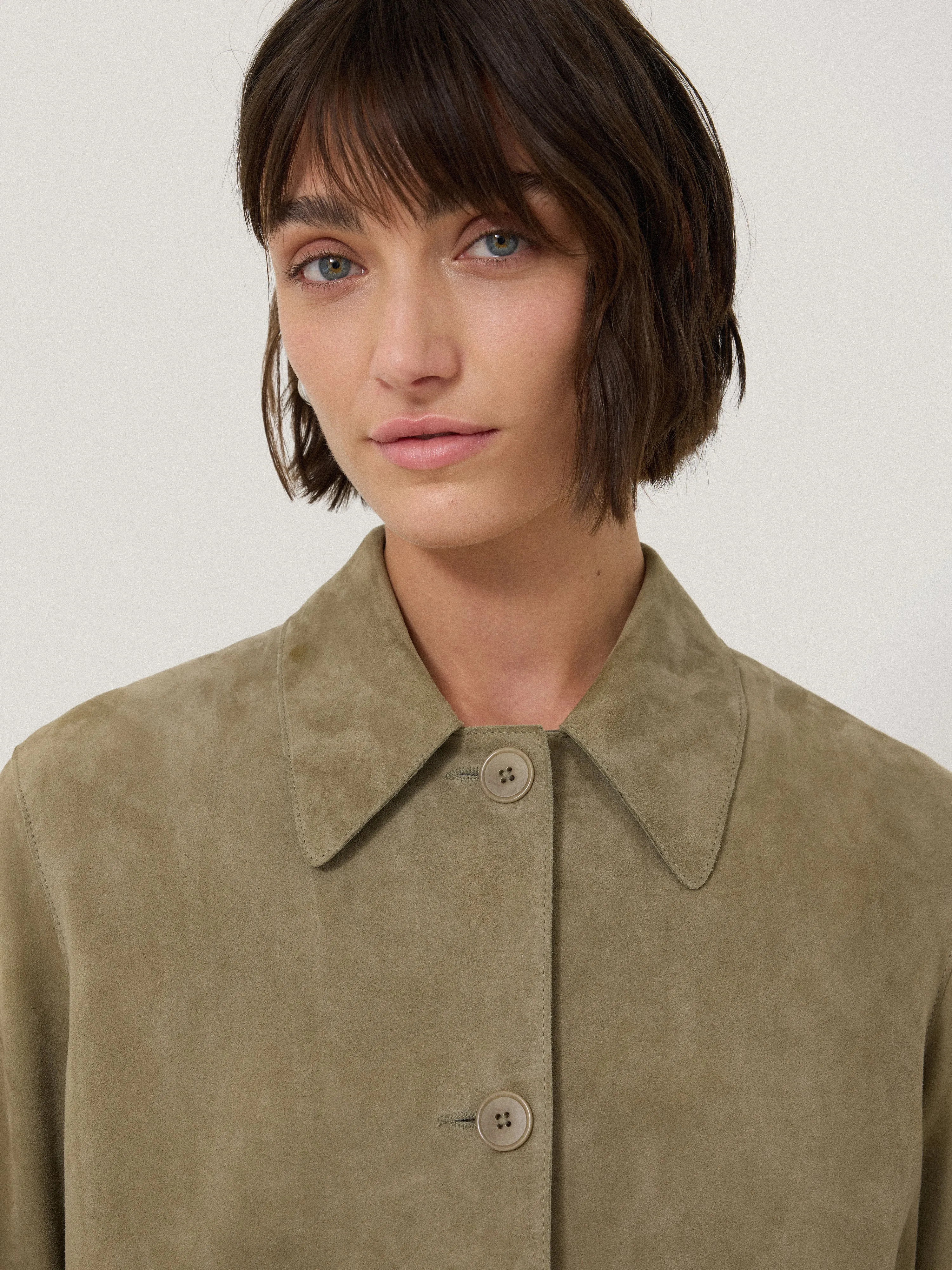 Suede Cropped Jacket | Green sold by Jigsaw product image thumbnail 4