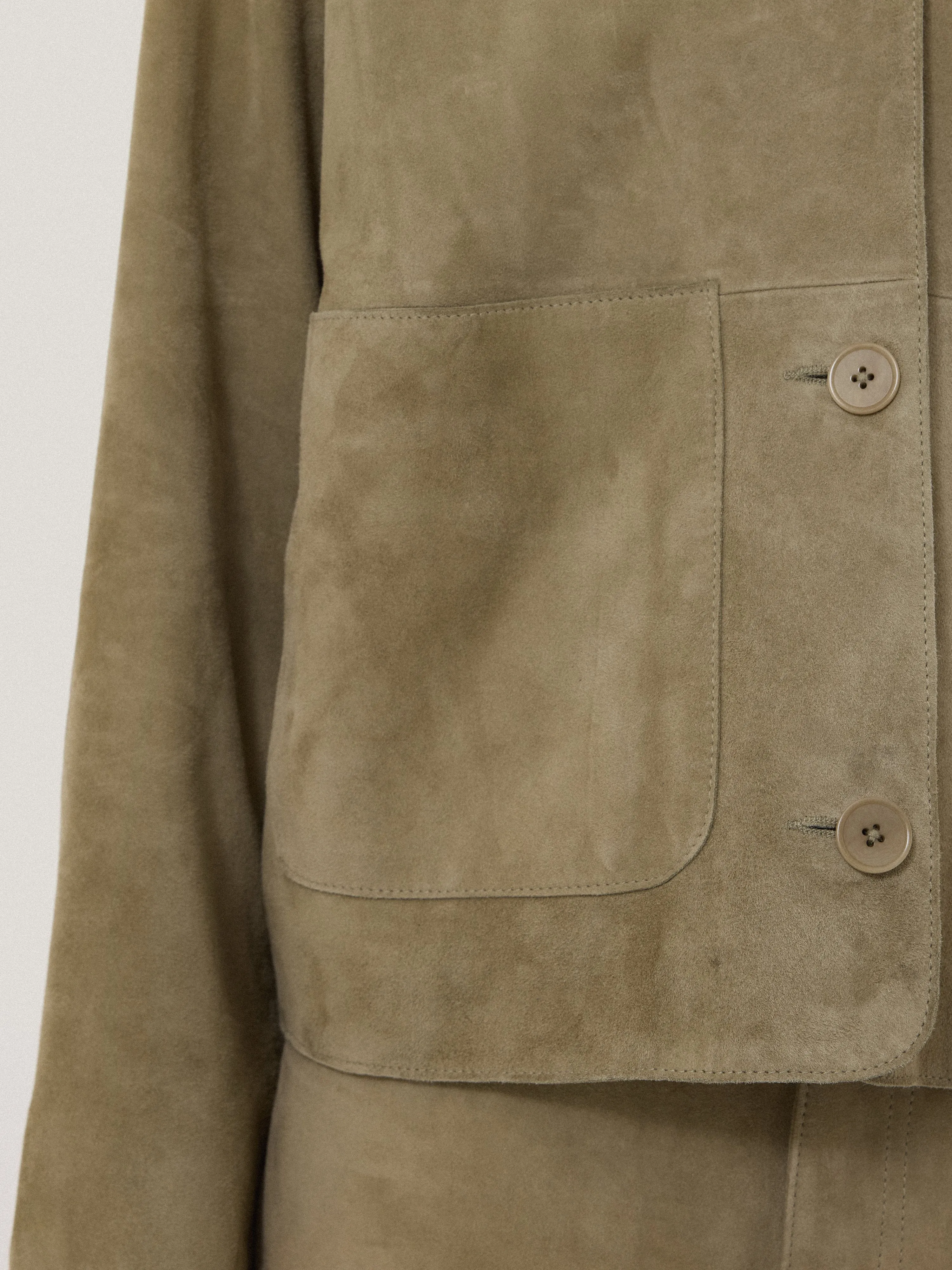 Suede Cropped Jacket | Green sold by Jigsaw product image thumbnail 2