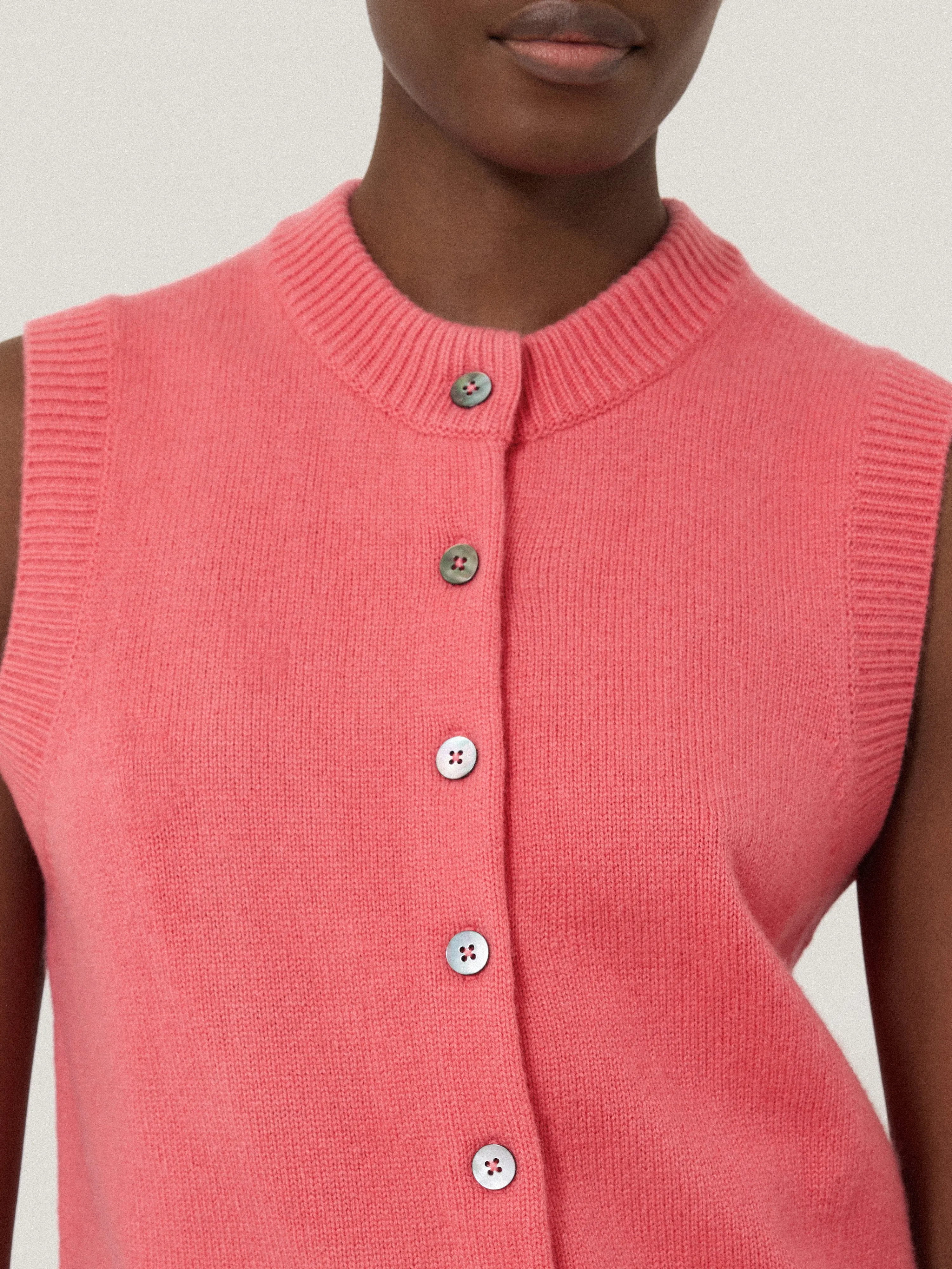 Wool Cashmere Blend Waistcoat | Pink sold by Jigsaw product image thumbnail 2