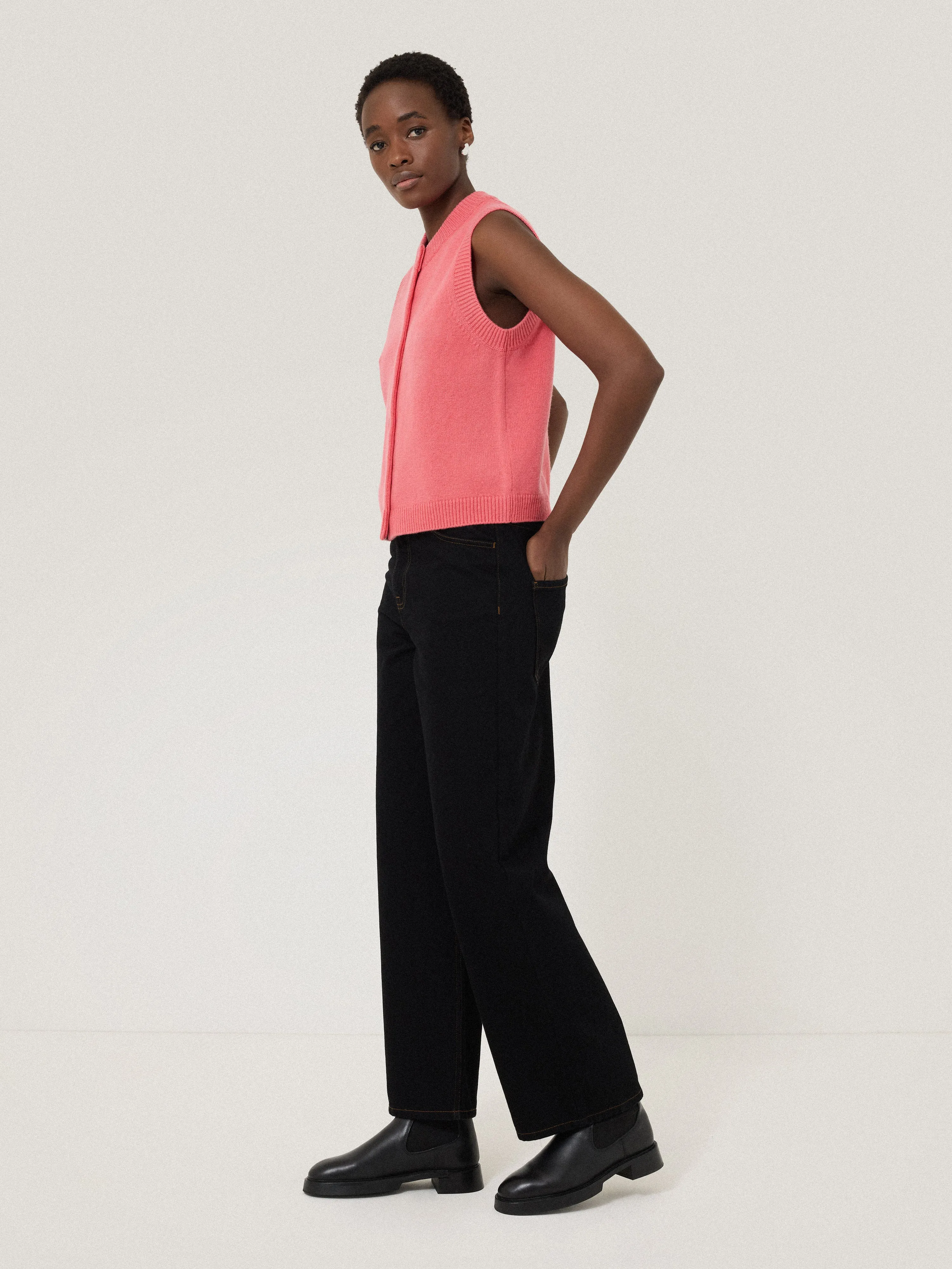 Wool Cashmere Blend Waistcoat | Pink sold by Jigsaw product image thumbnail 3