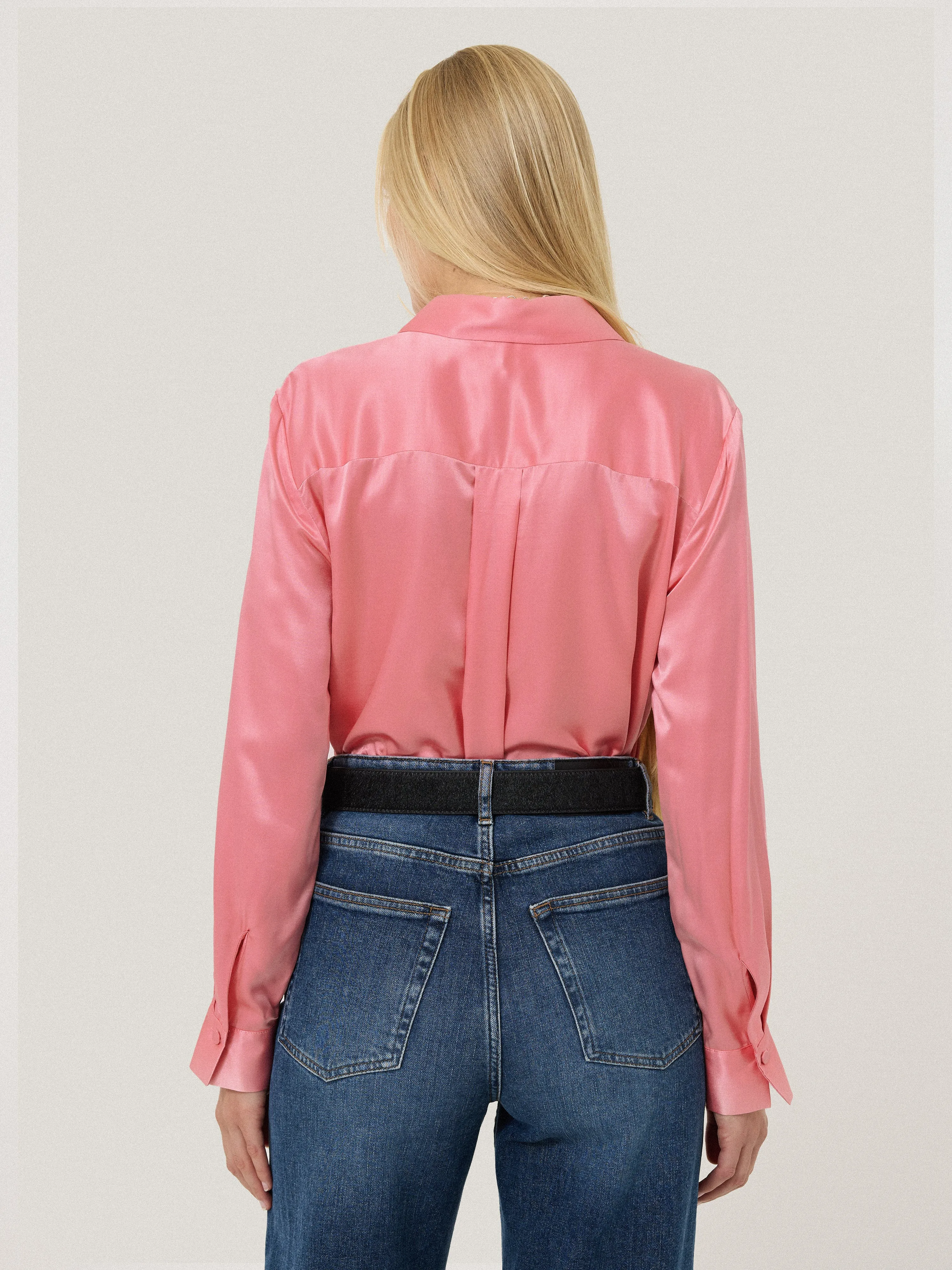 Silk Satin Blend Shirt | Pink sold by Jigsaw product image thumbnail 5