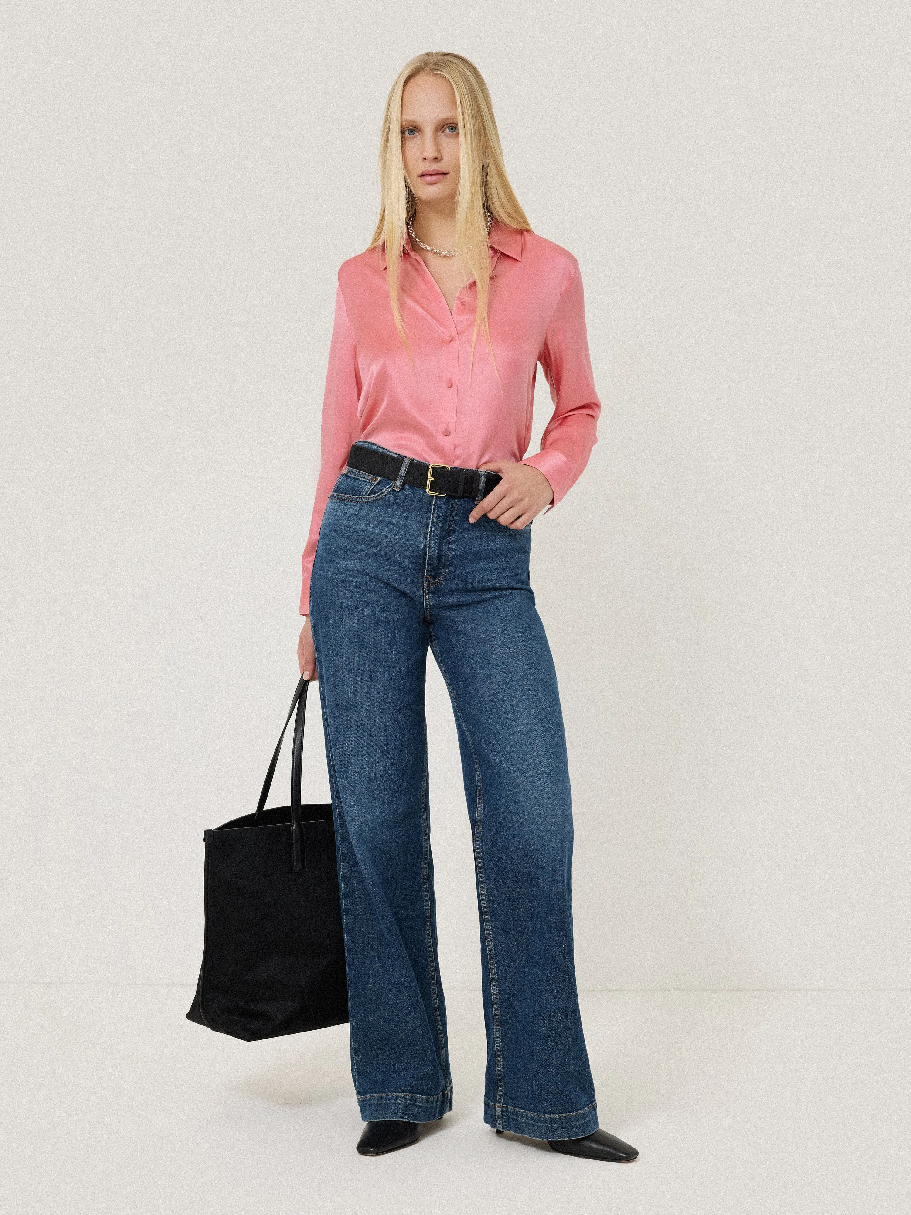 Silk Satin Blend Shirt | Pink sold by Jigsaw product image thumbnail 4