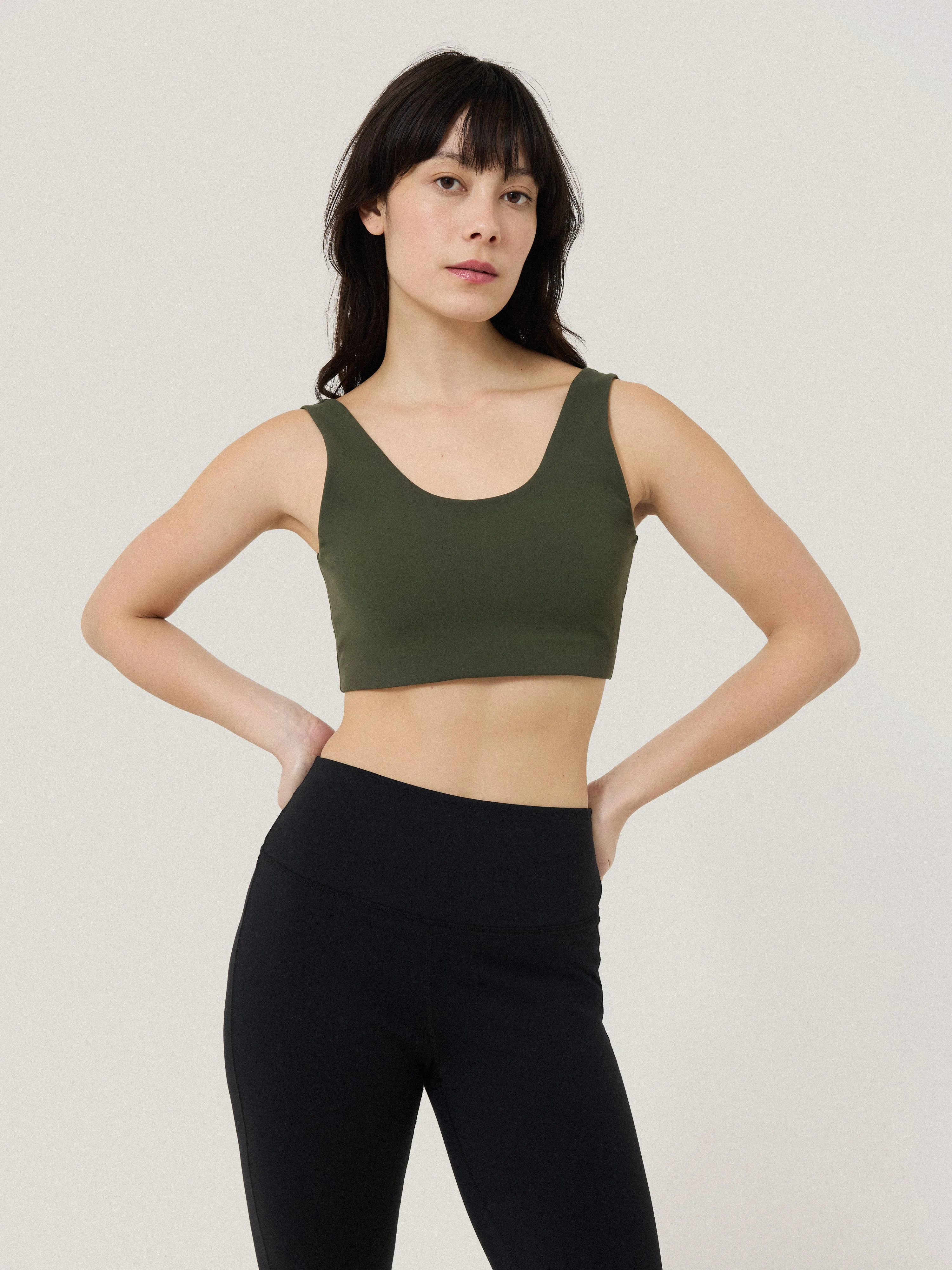 Yoga Crop Top | Khaki sold by Jigsaw