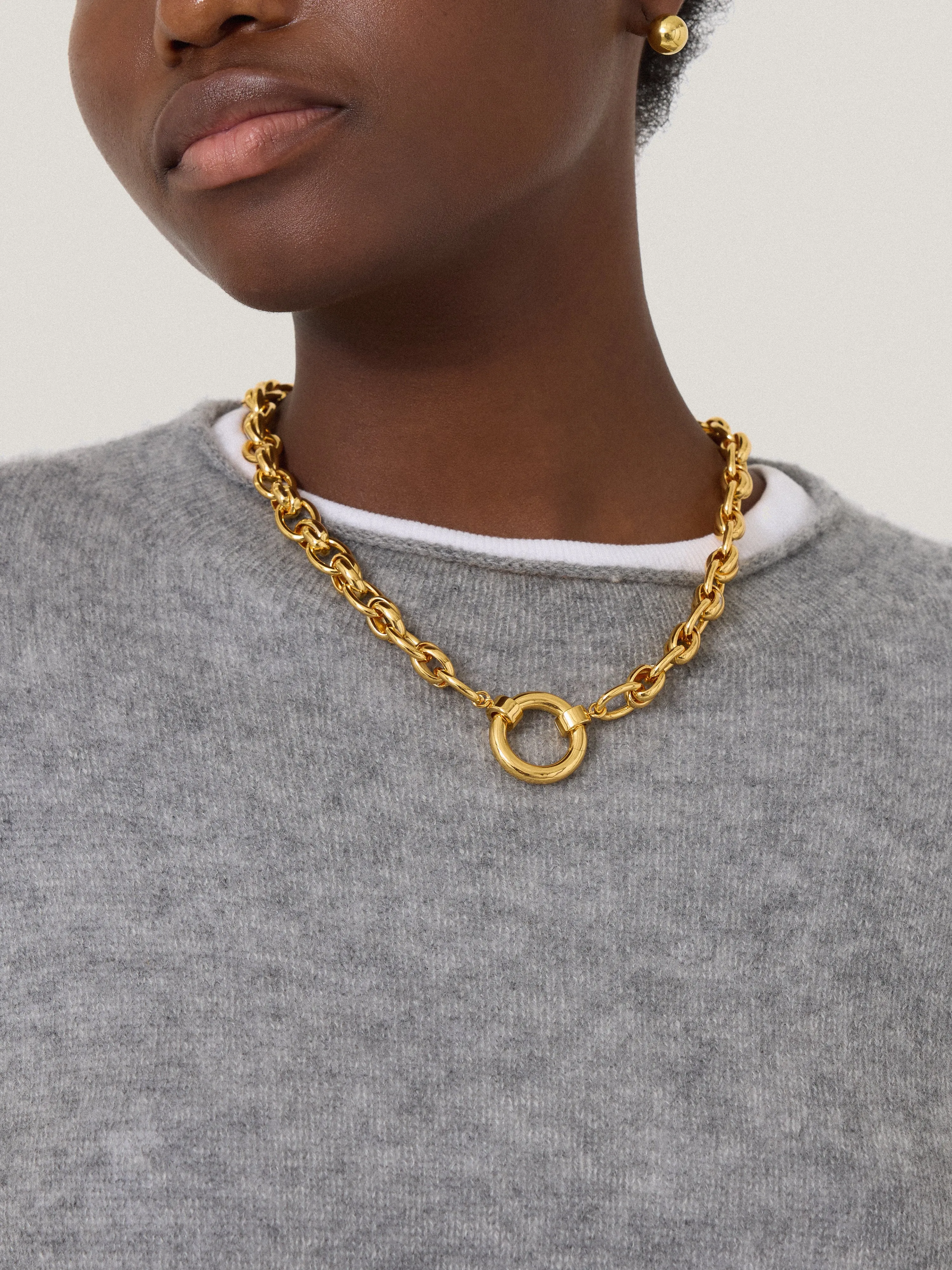 Round Link Chain Necklace | Gold sold by Jigsaw product image thumbnail 2