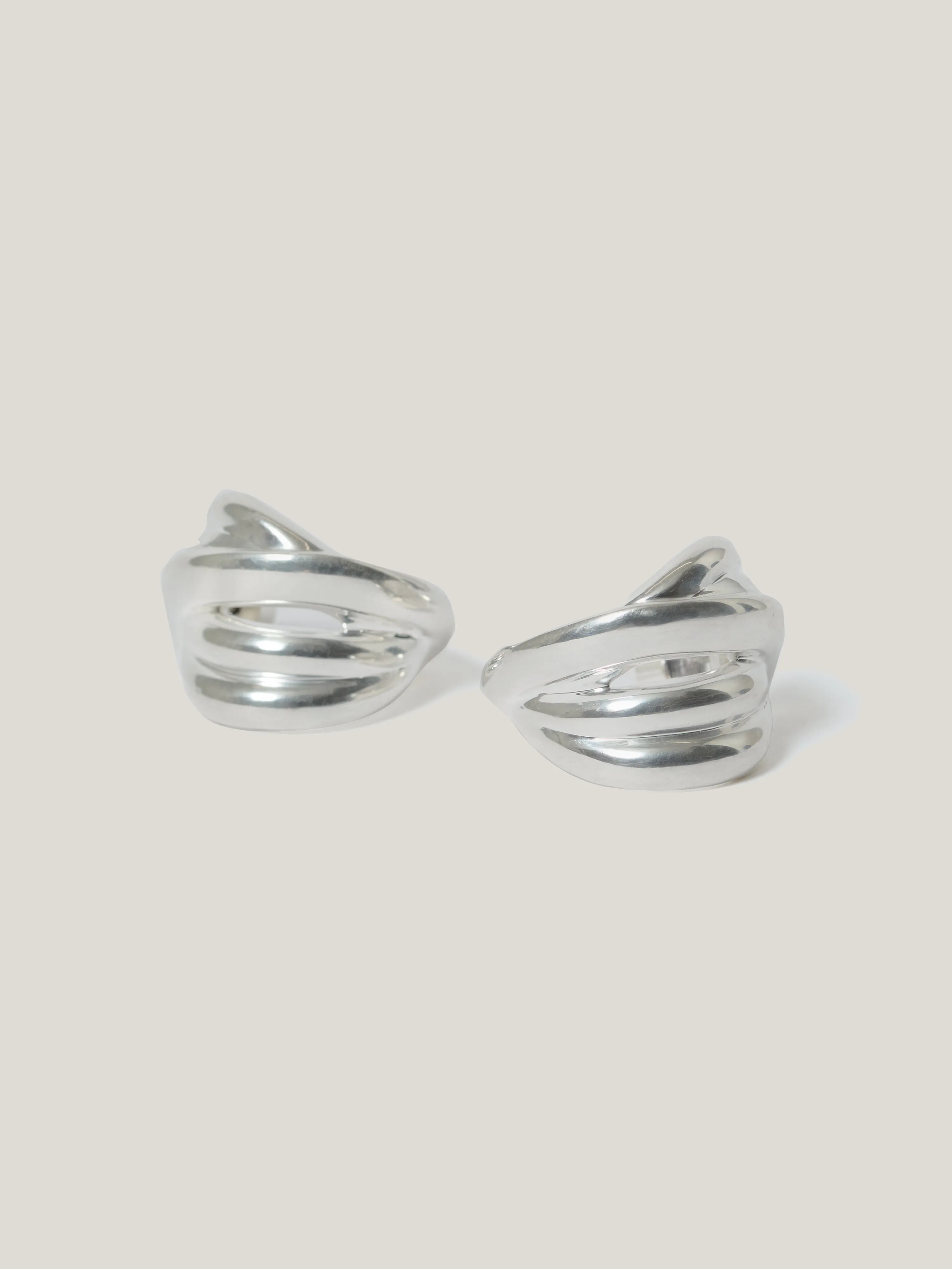 Twisted Dome Hoop Earring | Silver sold by Jigsaw product image thumbnail 3