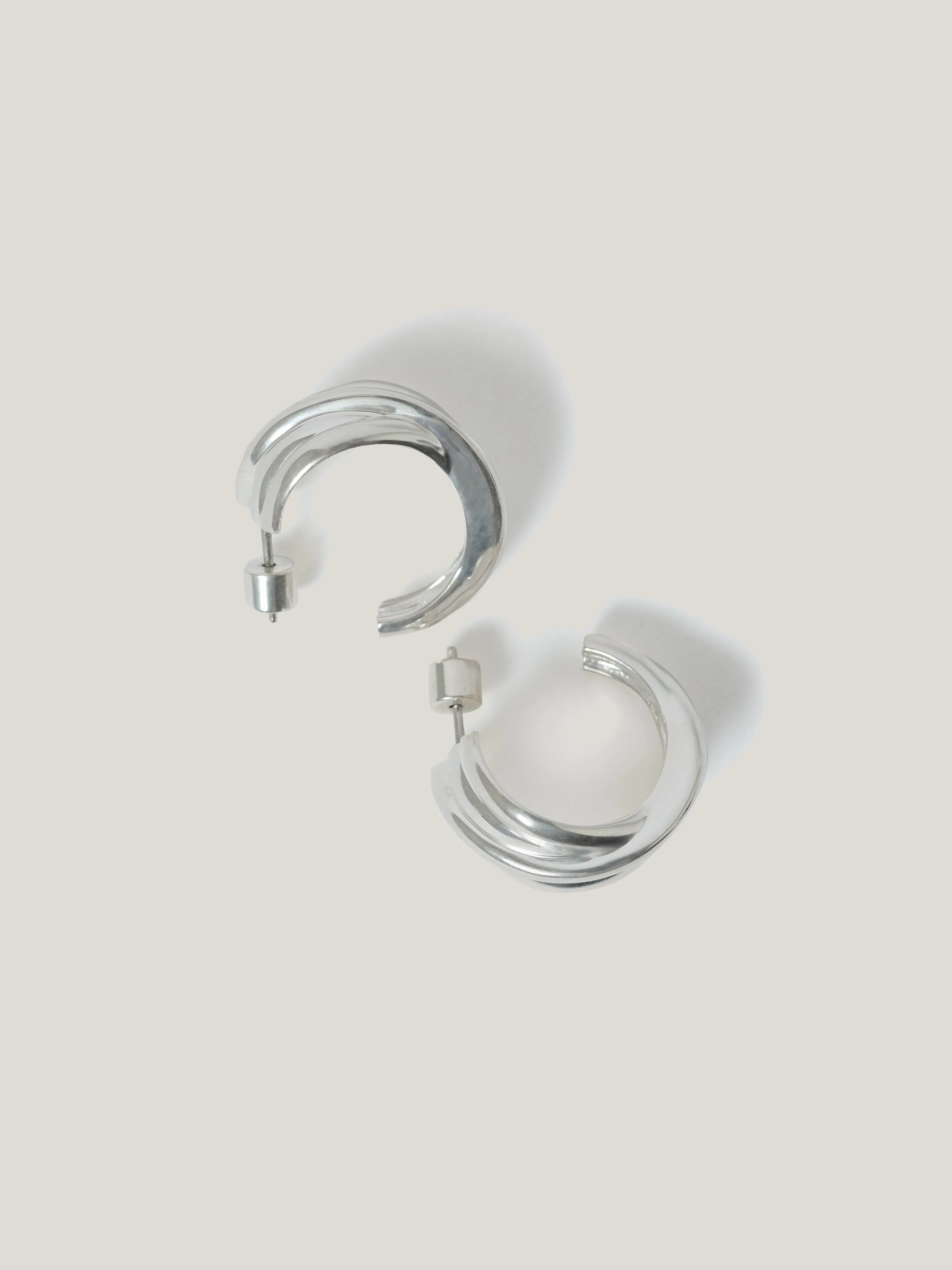 Twisted Dome Hoop Earring | Silver sold by Jigsaw product image thumbnail 4