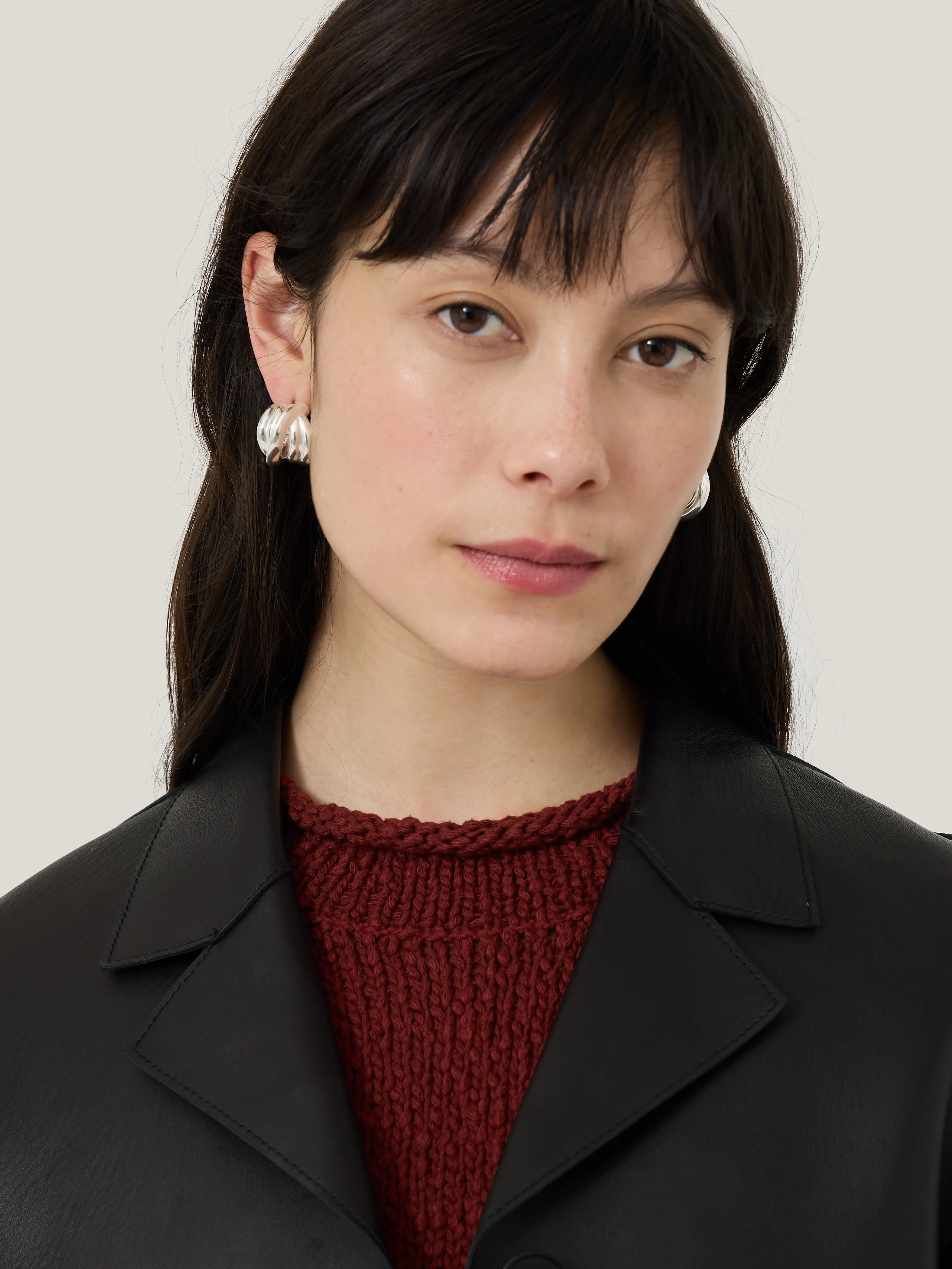 Twisted Dome Hoop Earring | Silver sold by Jigsaw product image thumbnail 2