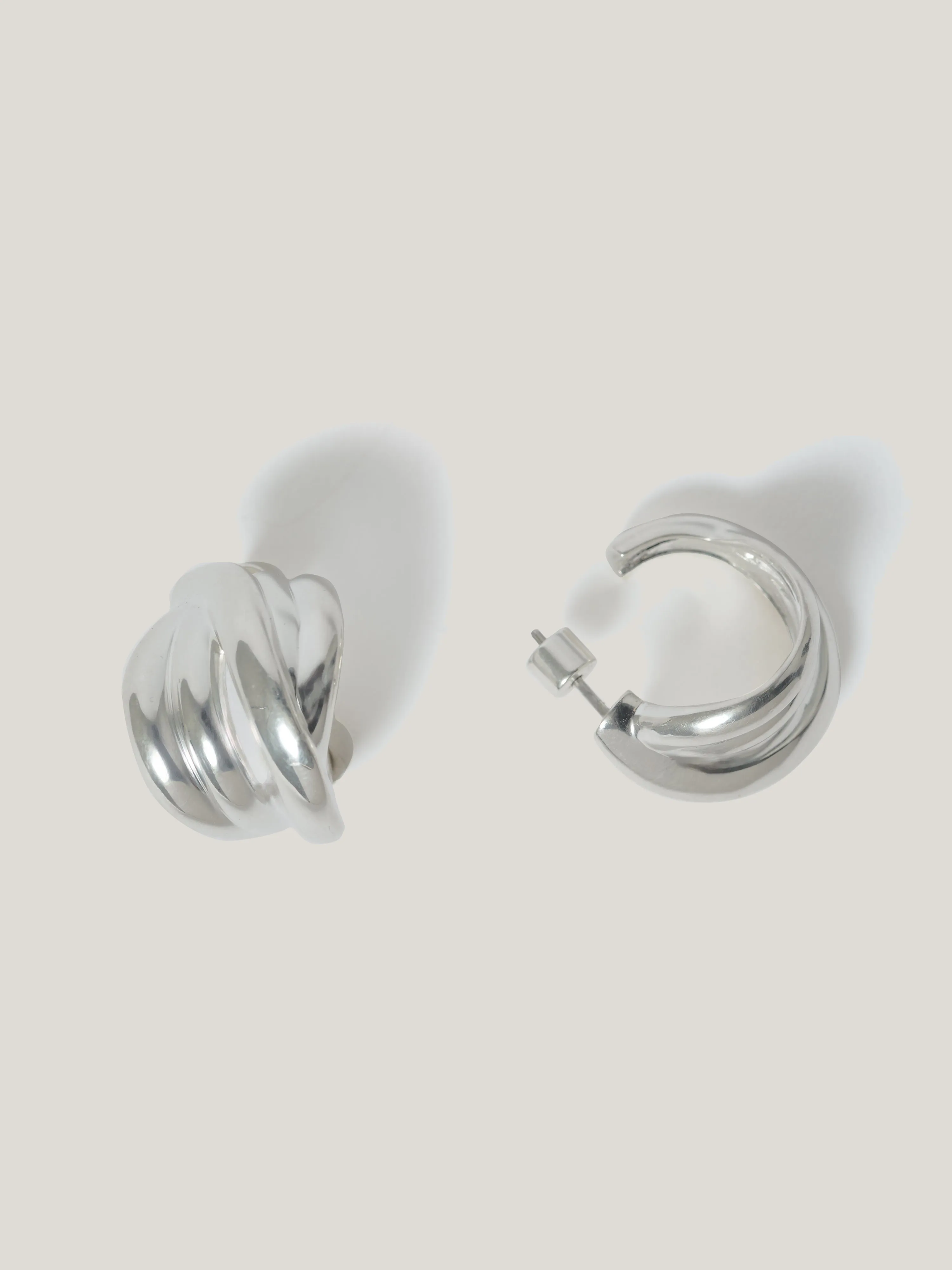 Twisted Dome Hoop Earring | Silver sold by Jigsaw