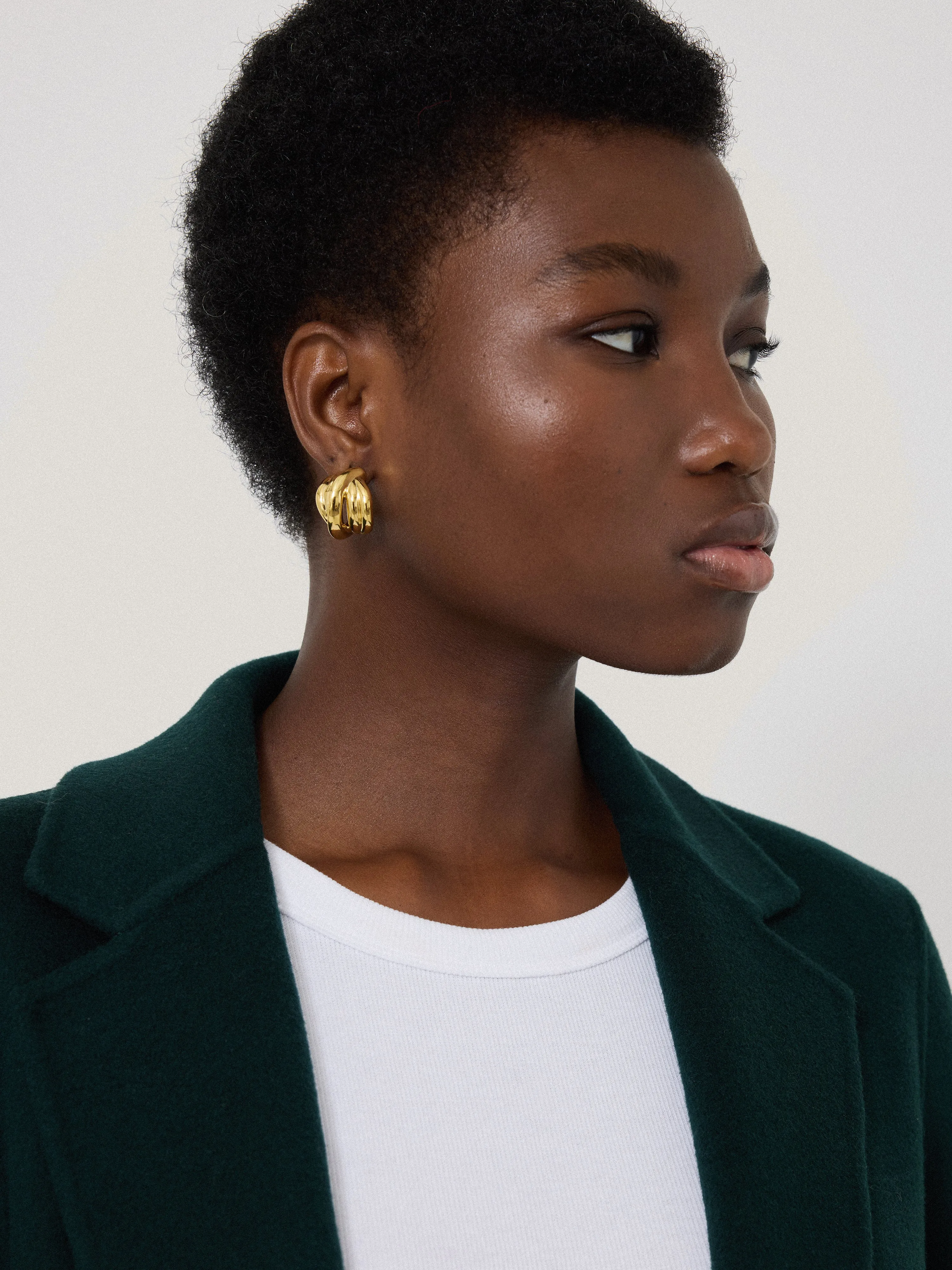 Twisted Dome Hoop Earring | Gold sold by Jigsaw product image thumbnail 2