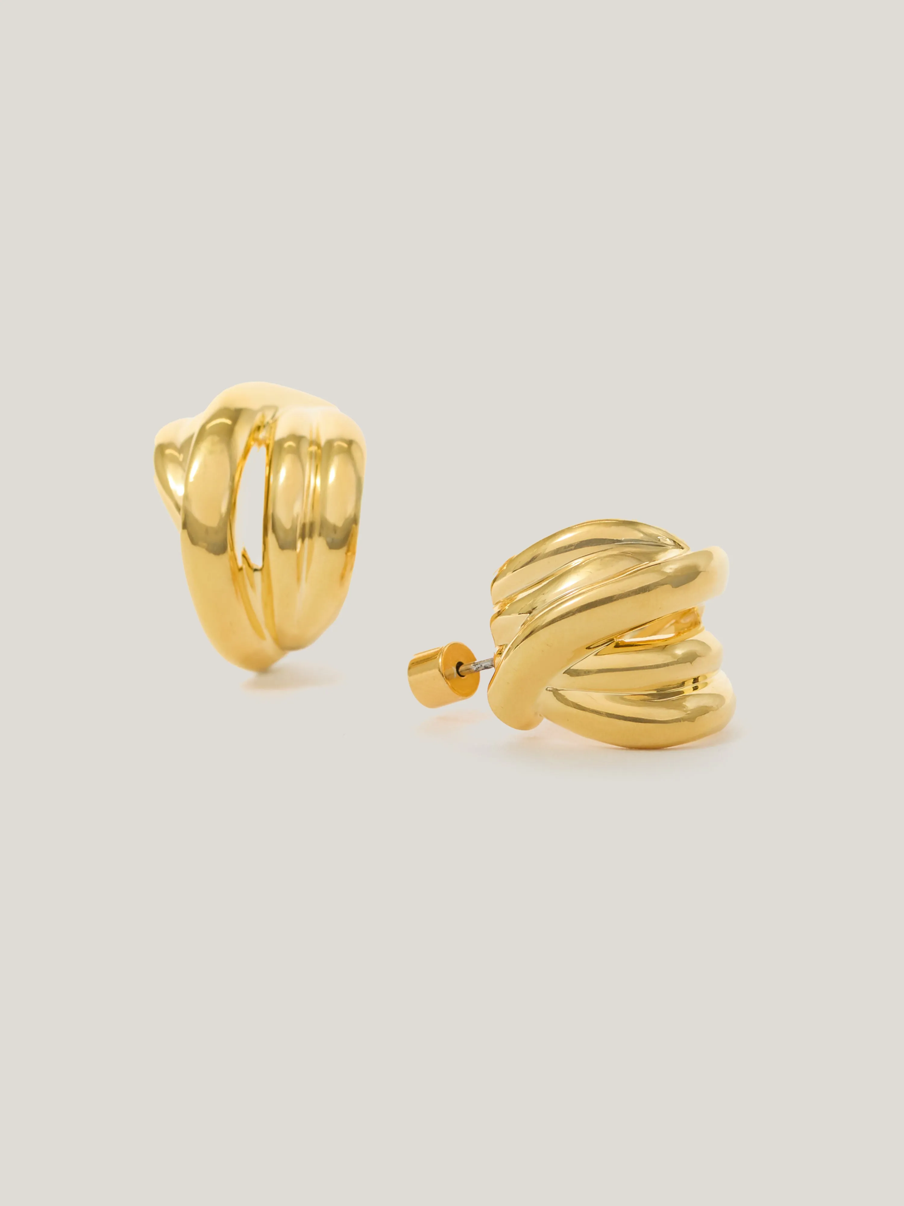 Twisted Dome Hoop Earring | Gold sold by Jigsaw product image thumbnail 4