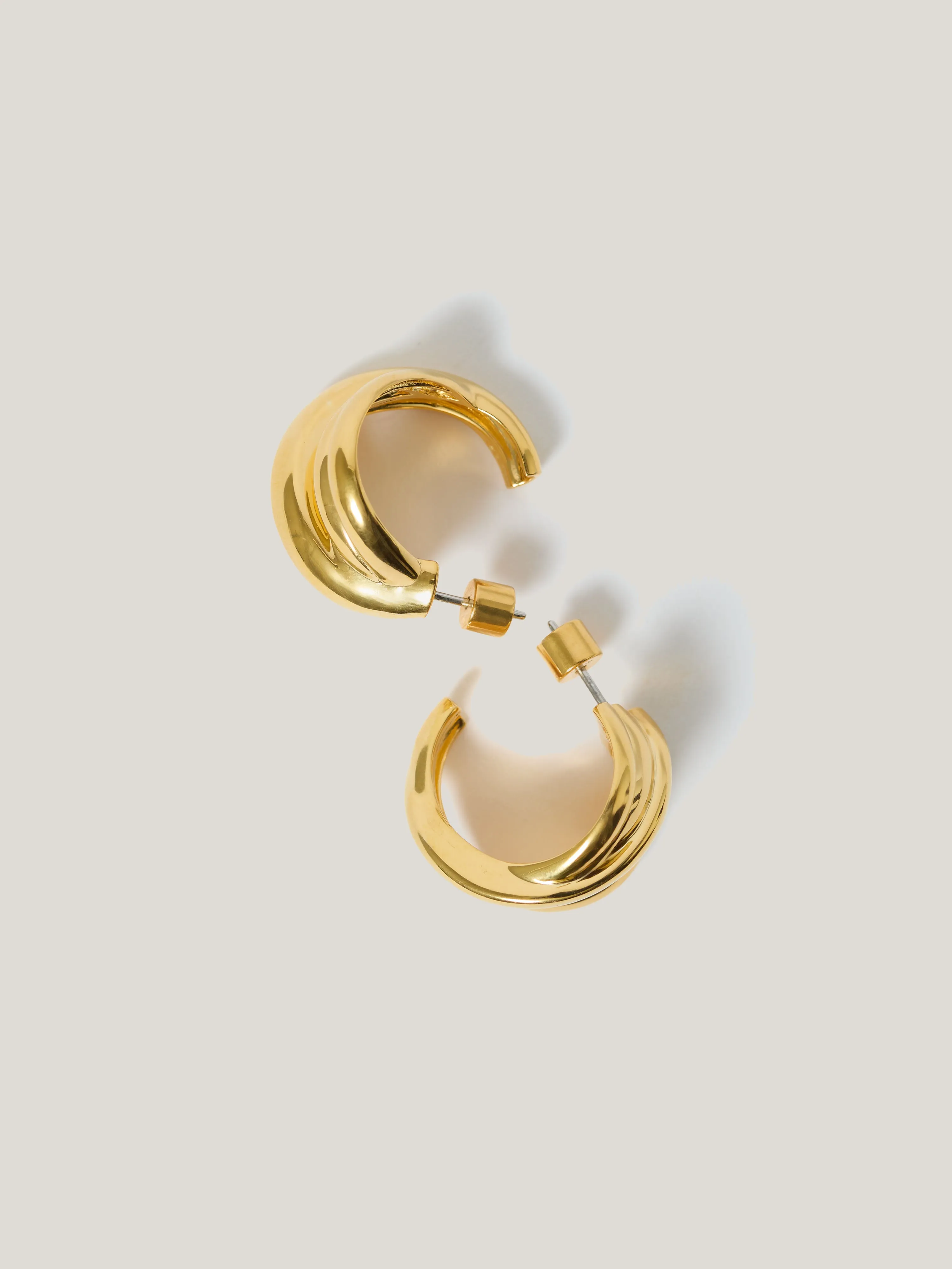 Twisted Dome Hoop Earring | Gold sold by Jigsaw product image thumbnail 3