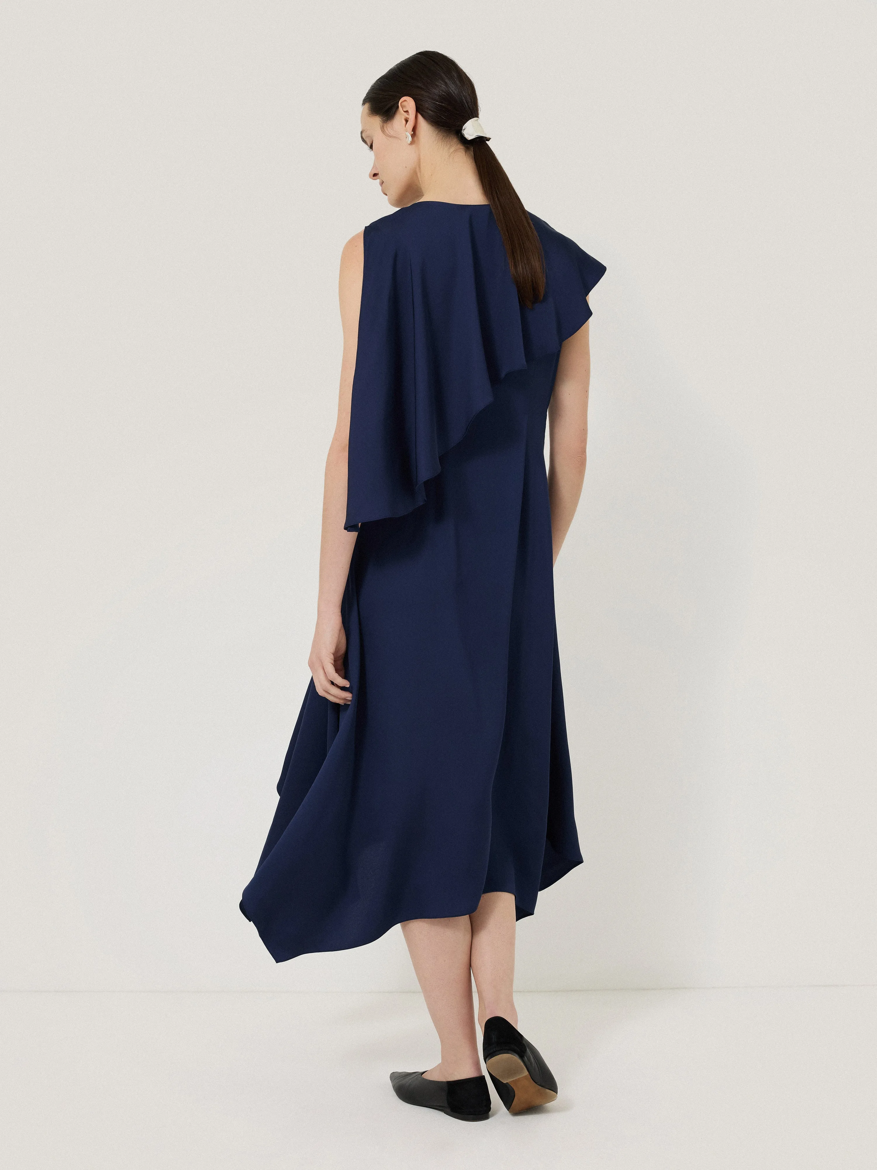 Draped Tie Detail Dress | Navy sold by Jigsaw product image thumbnail 4